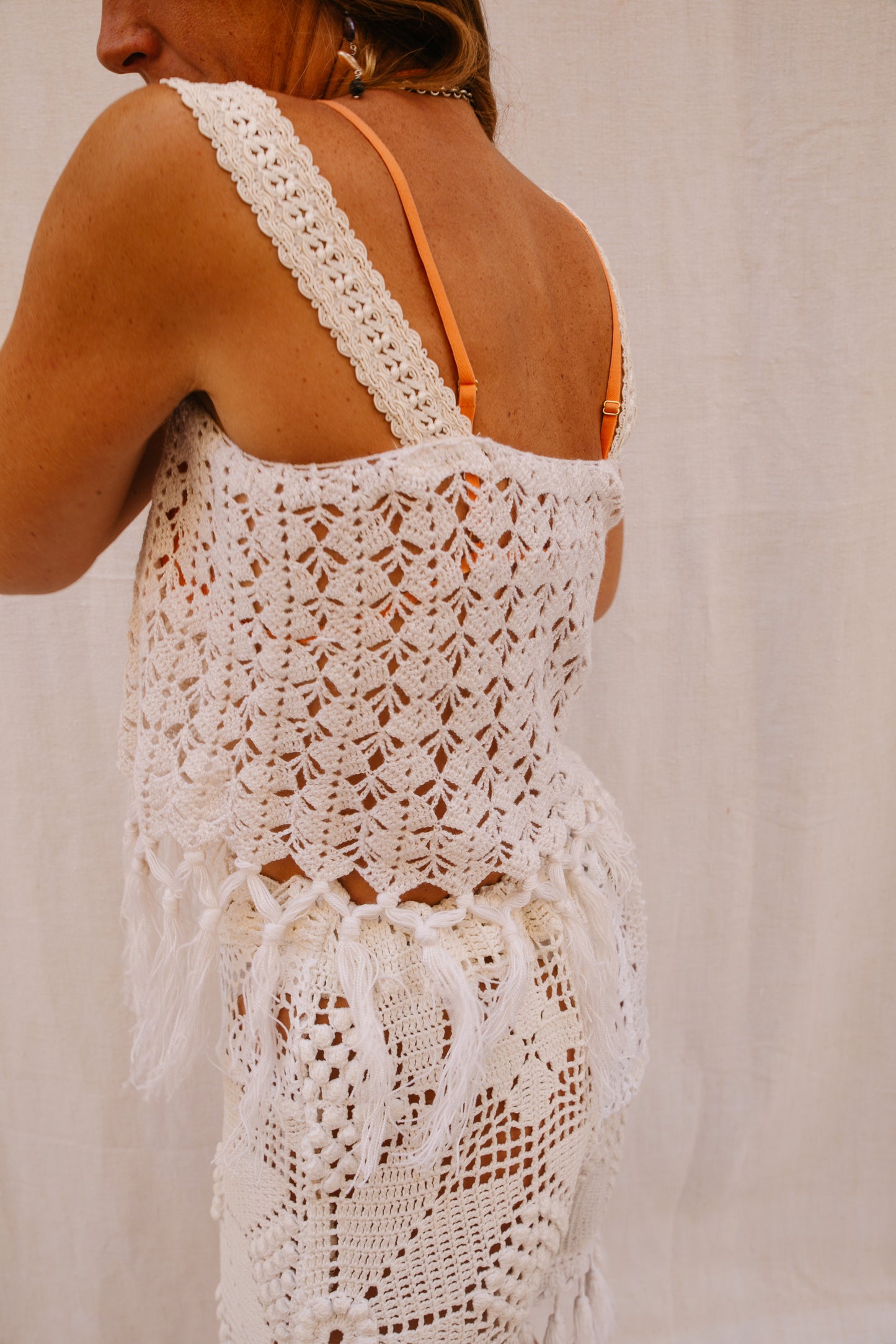 Handmade Up-cycled Crochet Tassel Top by Vagabond Ibiza