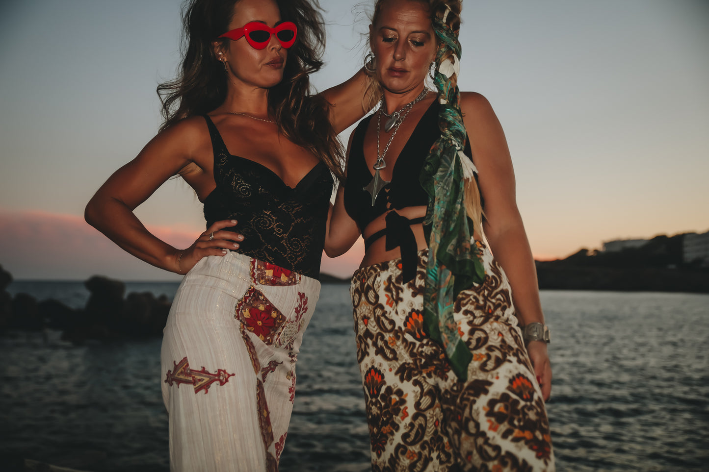 Vintage textiles up-cycled crop top made by vagabond Ibiza pants available separately