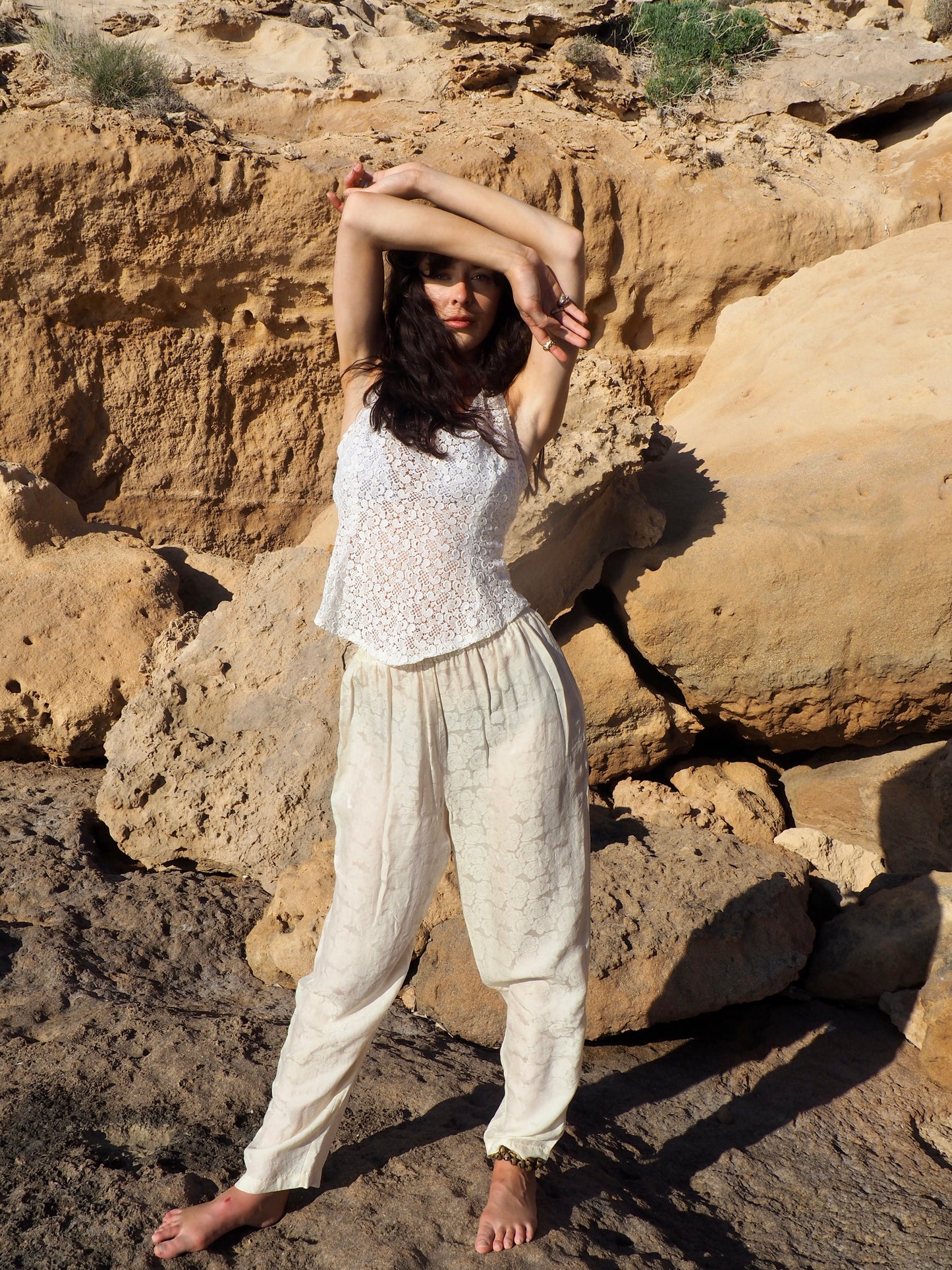 Vagabond Ibiza Upcycled Vintage Lace Top - White