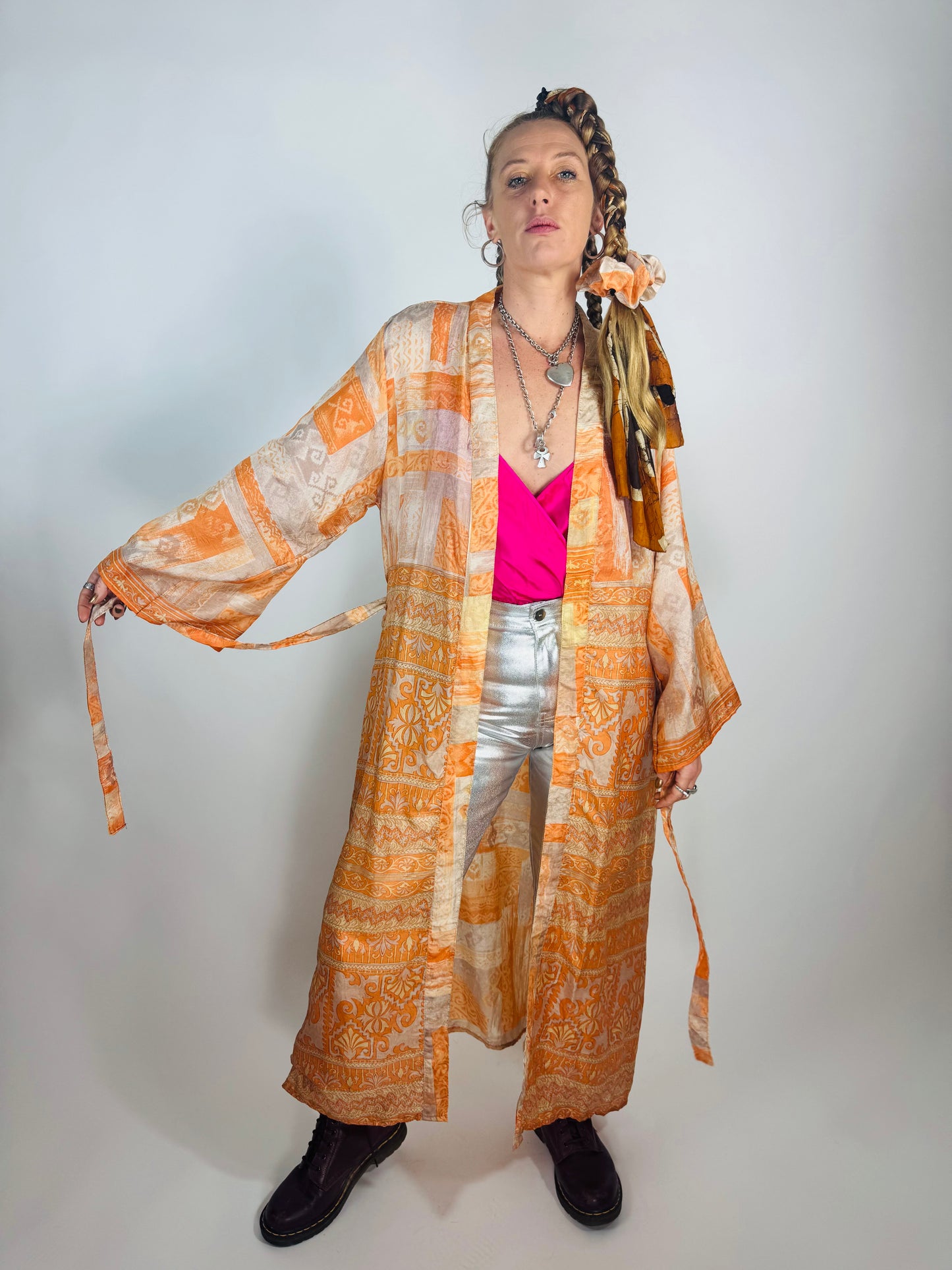 Kardash Kimono Long – Up-cycled Vintage Sari Kimono