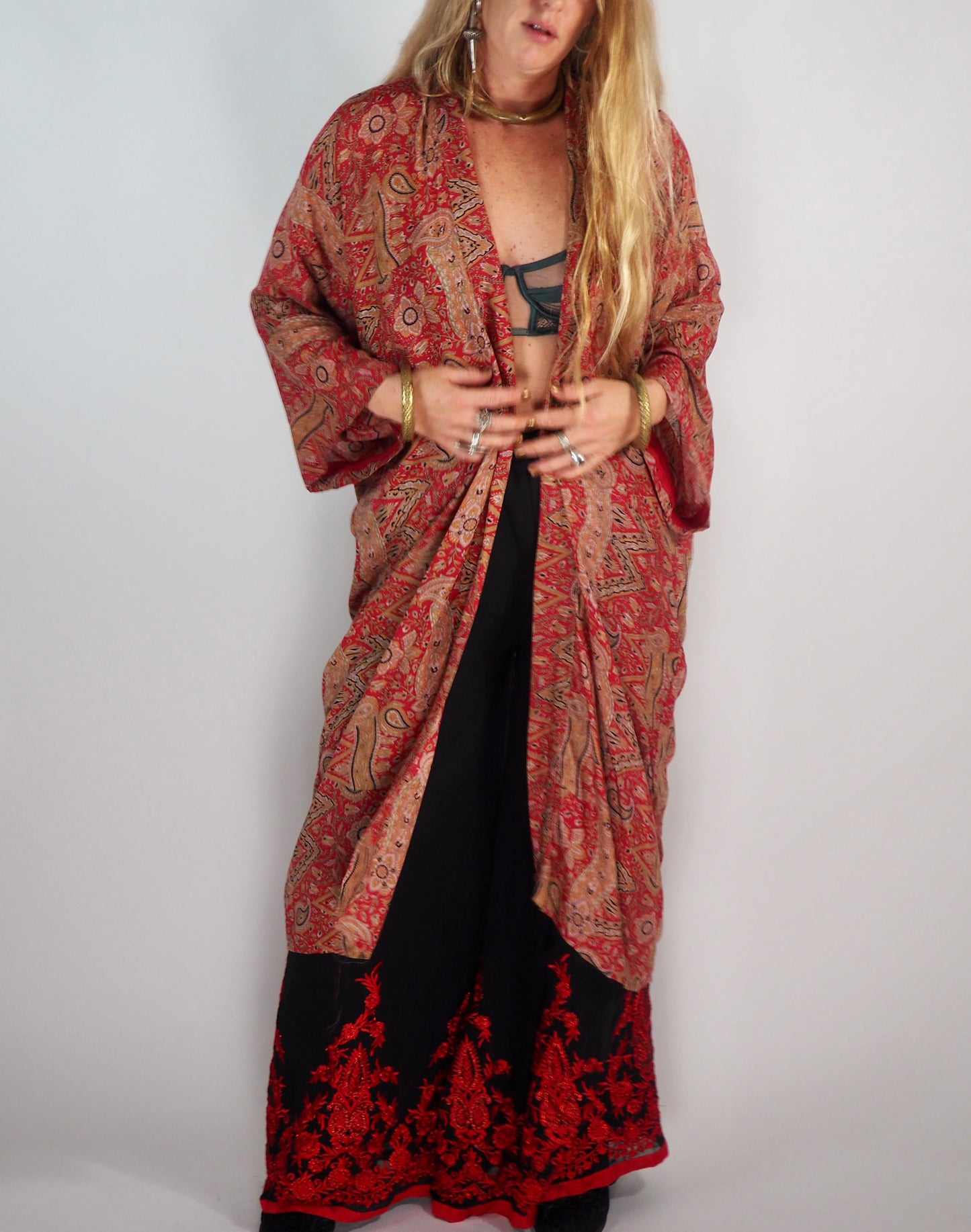 Vintage Indian Recycled Sari Kimono