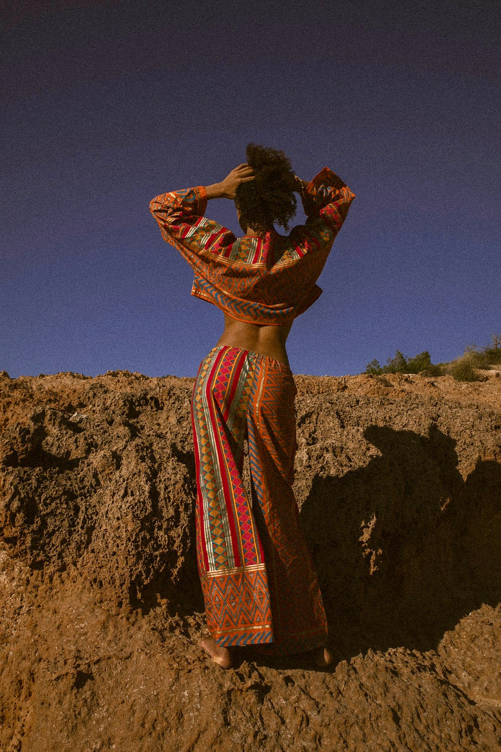 Saraya Set – Sunset Gold pink and orange cotton 2 piece