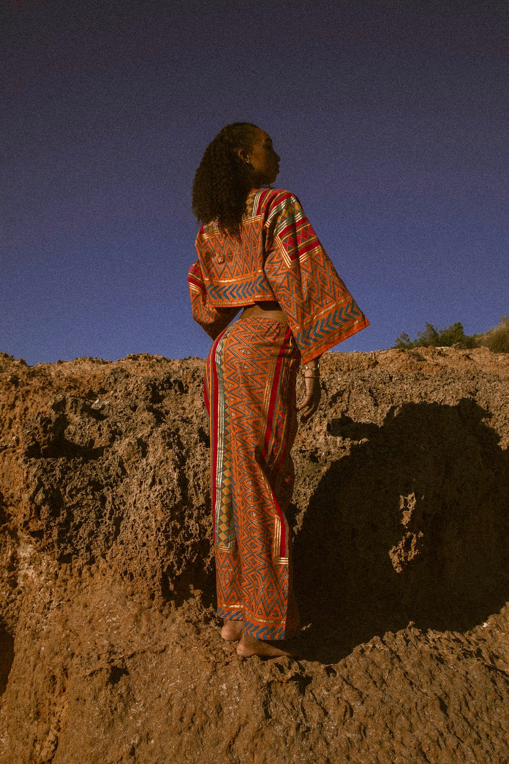 Saraya Set – Sunset Gold pink and orange cotton 2 piece