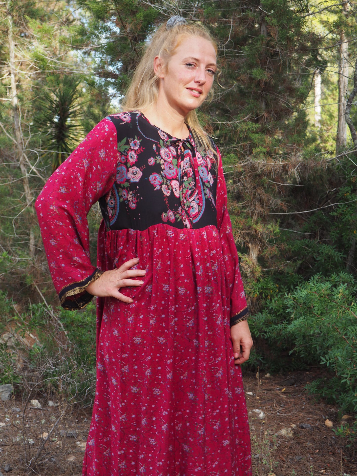 Vintage Indian sari dress up-cycled by Vagabond Ibiza