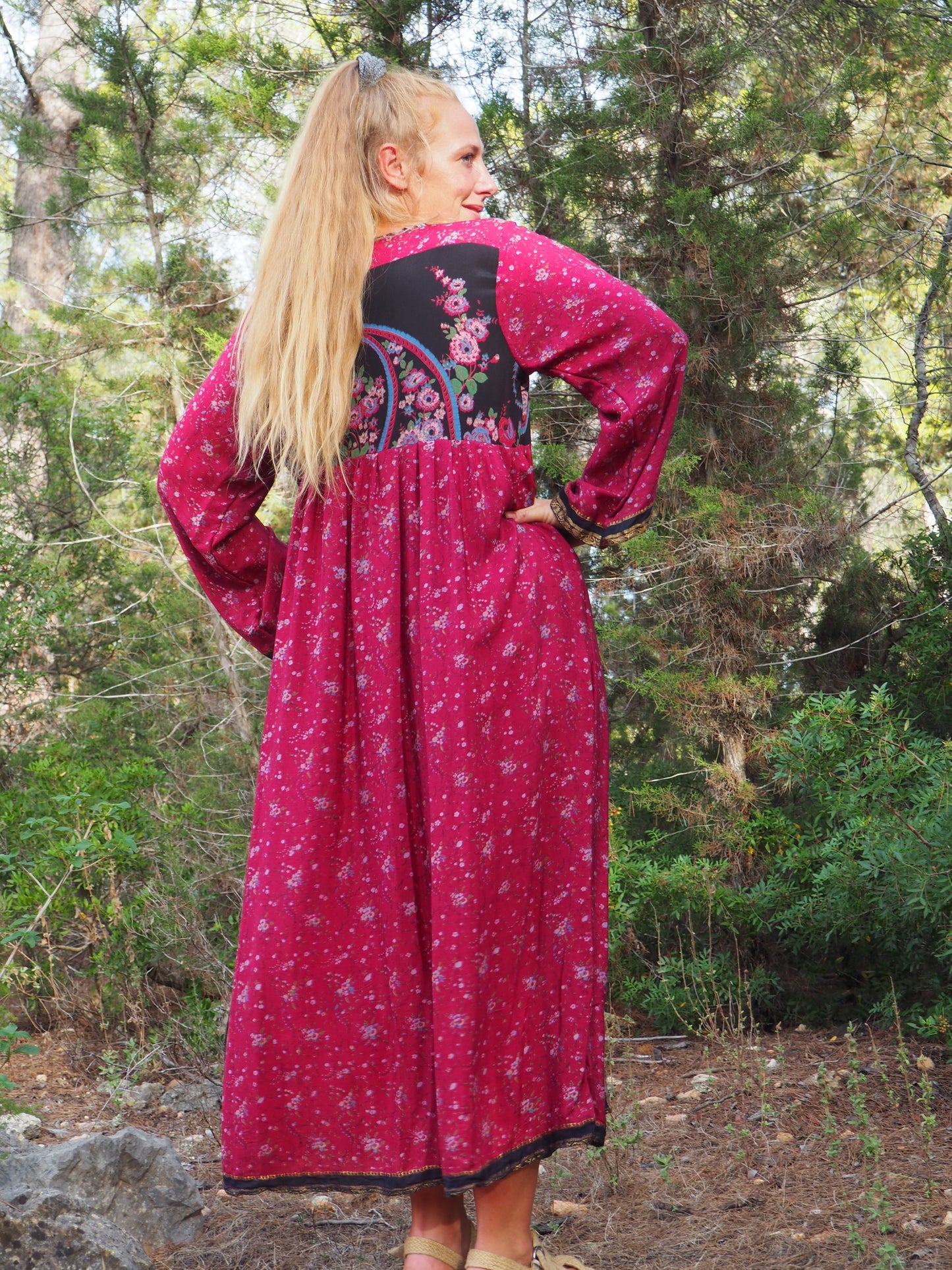 Vintage Indian sari dress up-cycled by Vagabond Ibiza