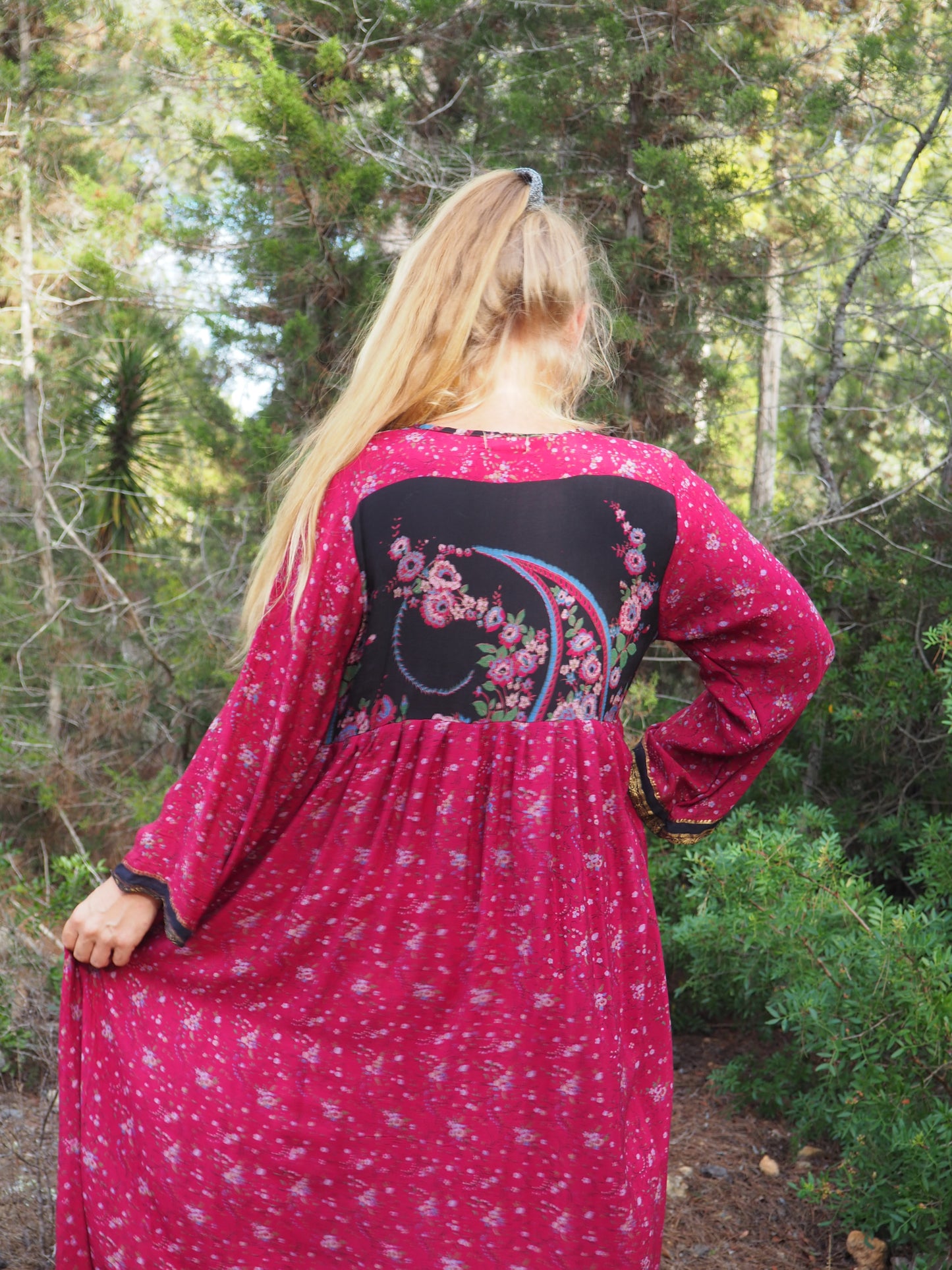 Vintage Indian sari dress up-cycled by Vagabond Ibiza