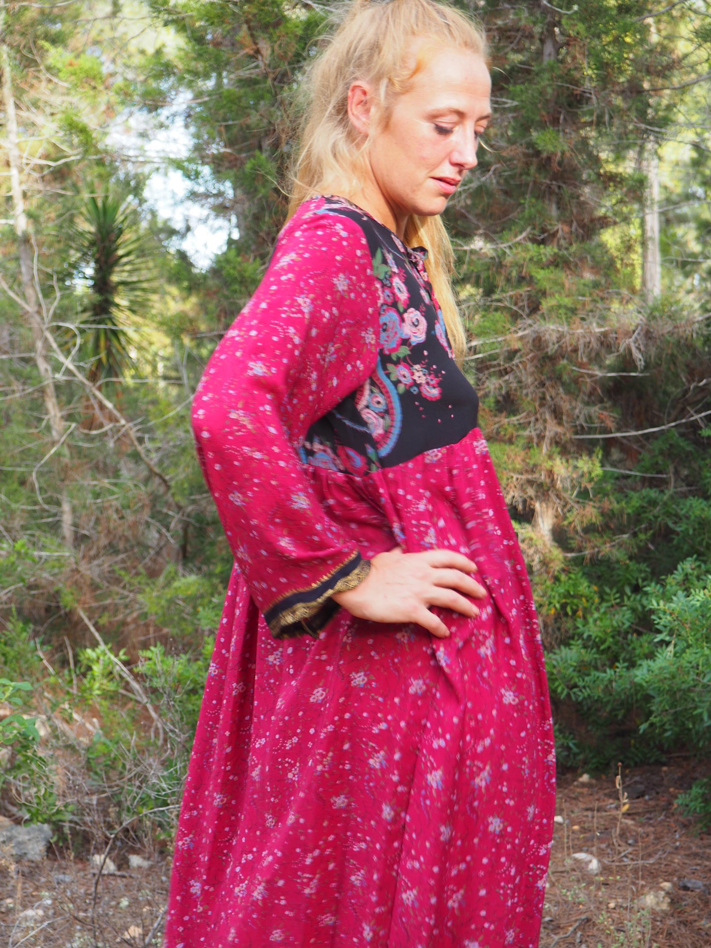 Vintage Indian sari dress up-cycled by Vagabond Ibiza