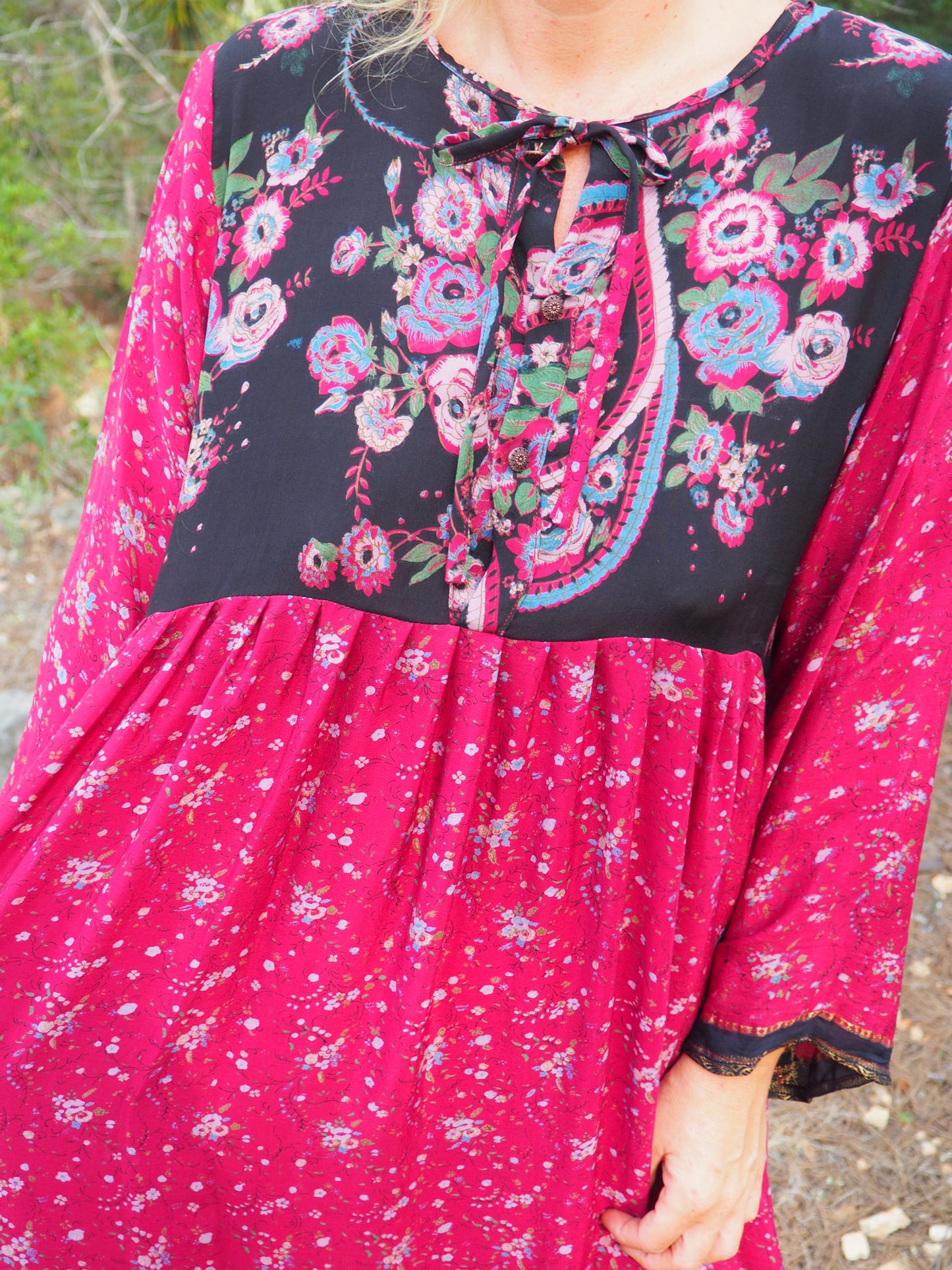 Vintage Indian sari dress up-cycled by Vagabond Ibiza