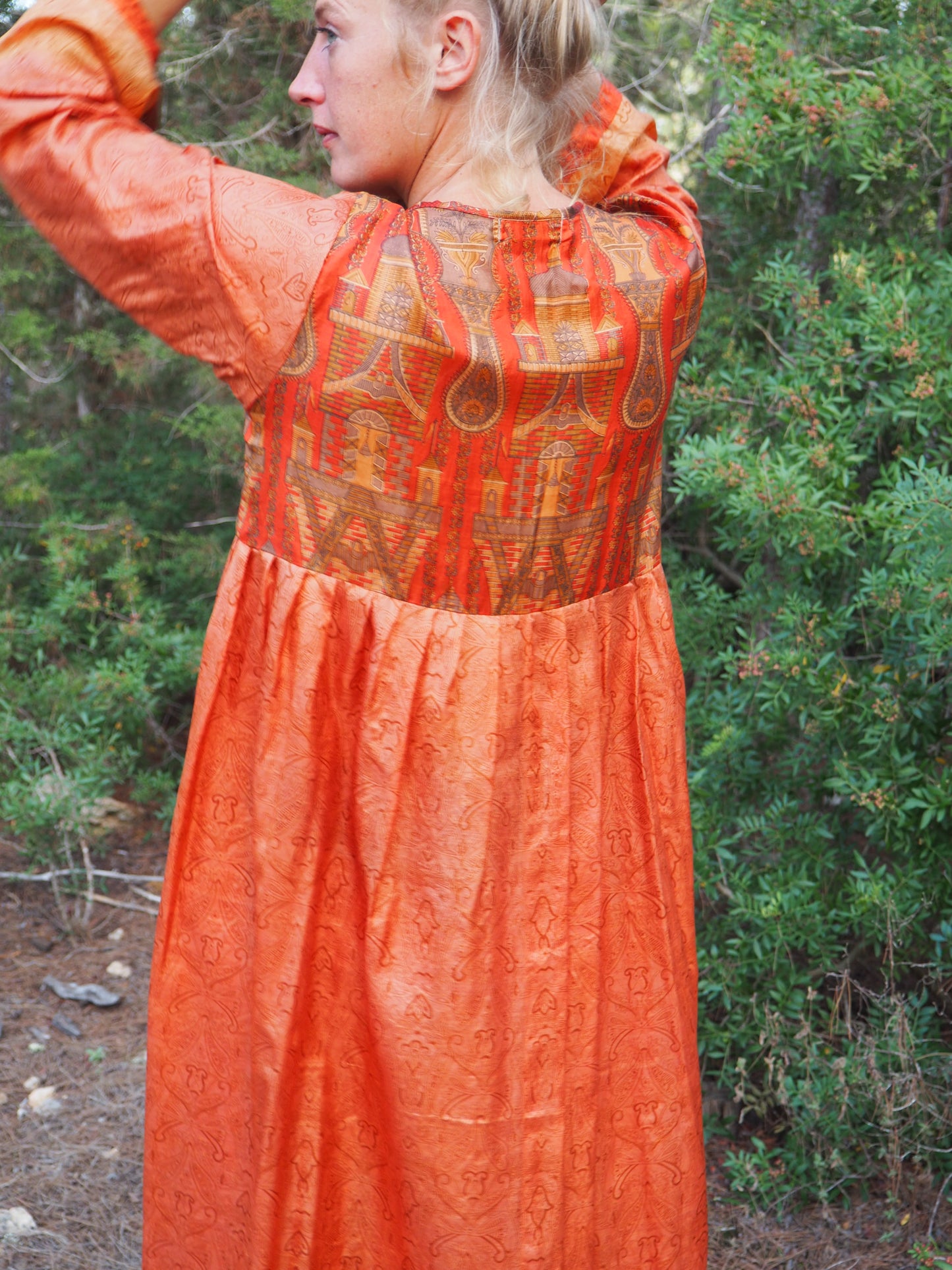 Vintage Indian sari dress up-cycled by Vagabond Ibiza