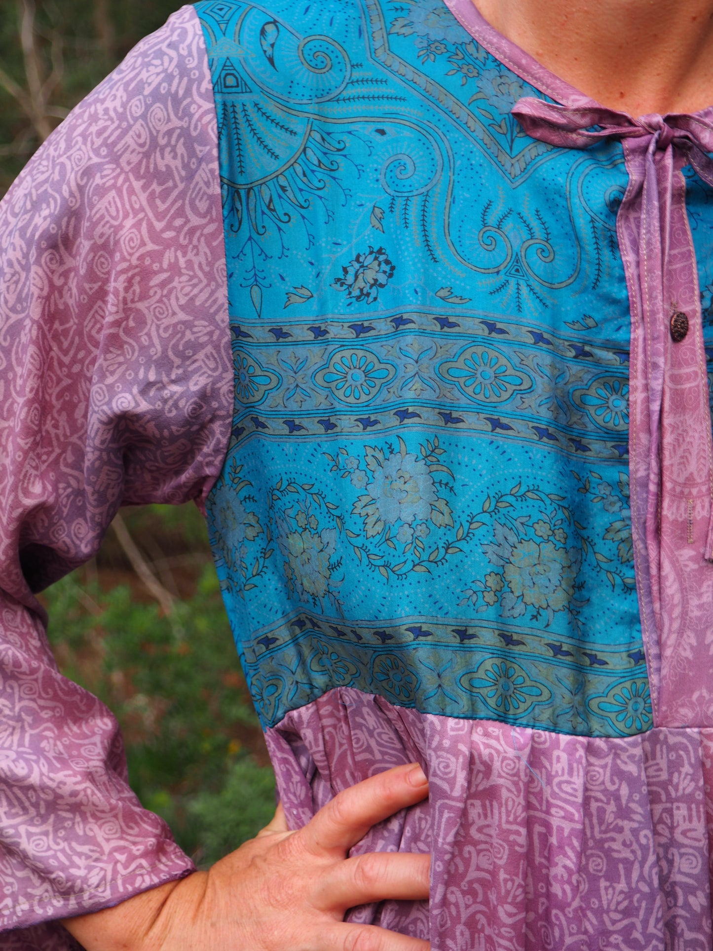 Vintage Indian sari dress up-cycled by Vagabond Ibiza