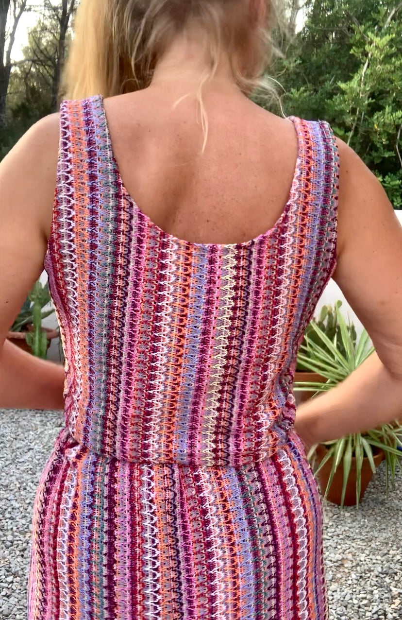Up-cycled vintage machine knitted crop top made by Vagabond Ibiza