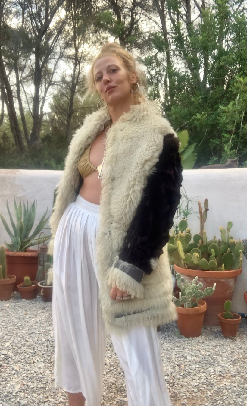 Vintage Classic 1970’s reversible Afghan sheepskin jacket has some small signs of ages some small hole’s