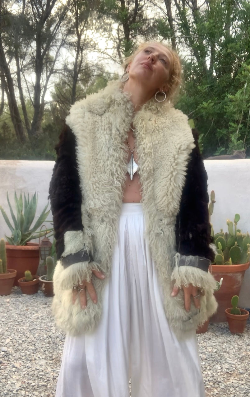 Vintage Classic 1970’s reversible Afghan sheepskin jacket has some small signs of ages some small hole’s