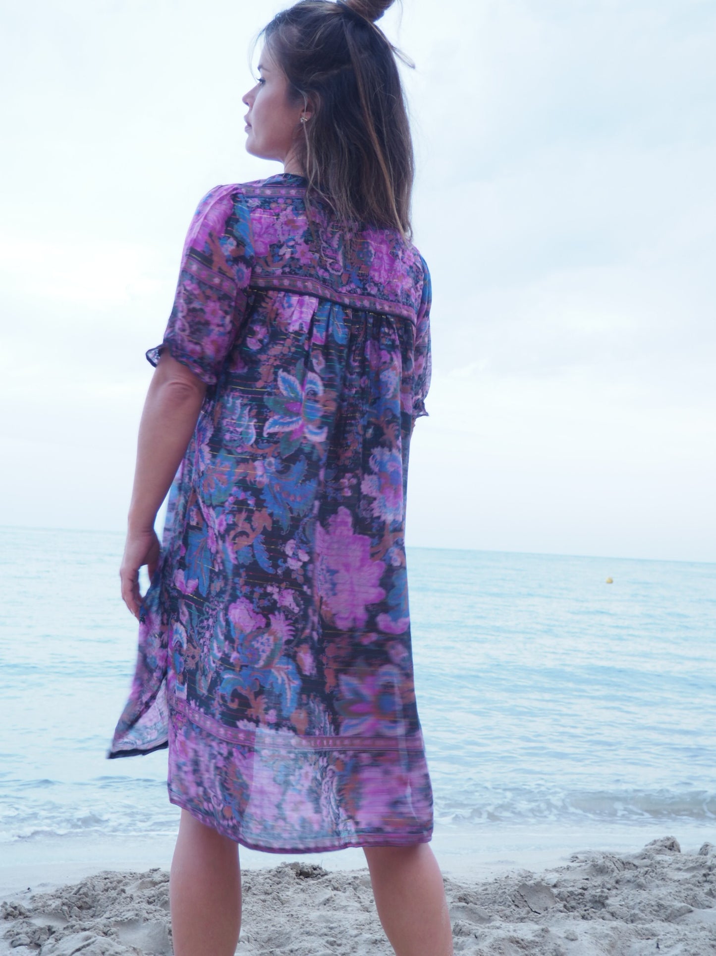 Original vintage 1970’s indian block printed fine cotton gauze dress super thin soft fine cotton