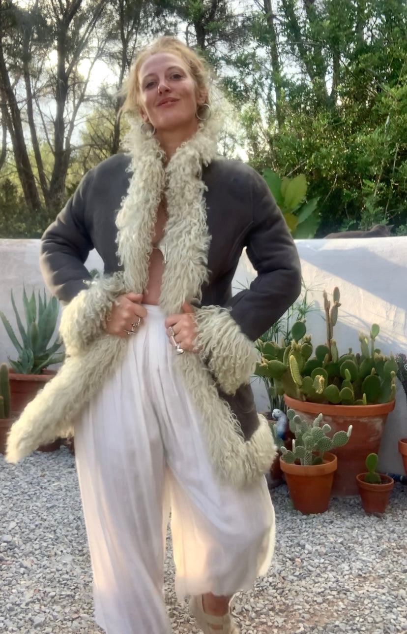 Vintage Classic 1970’s reversible Afghan sheepskin jacket has some small signs of ages some small hole’s