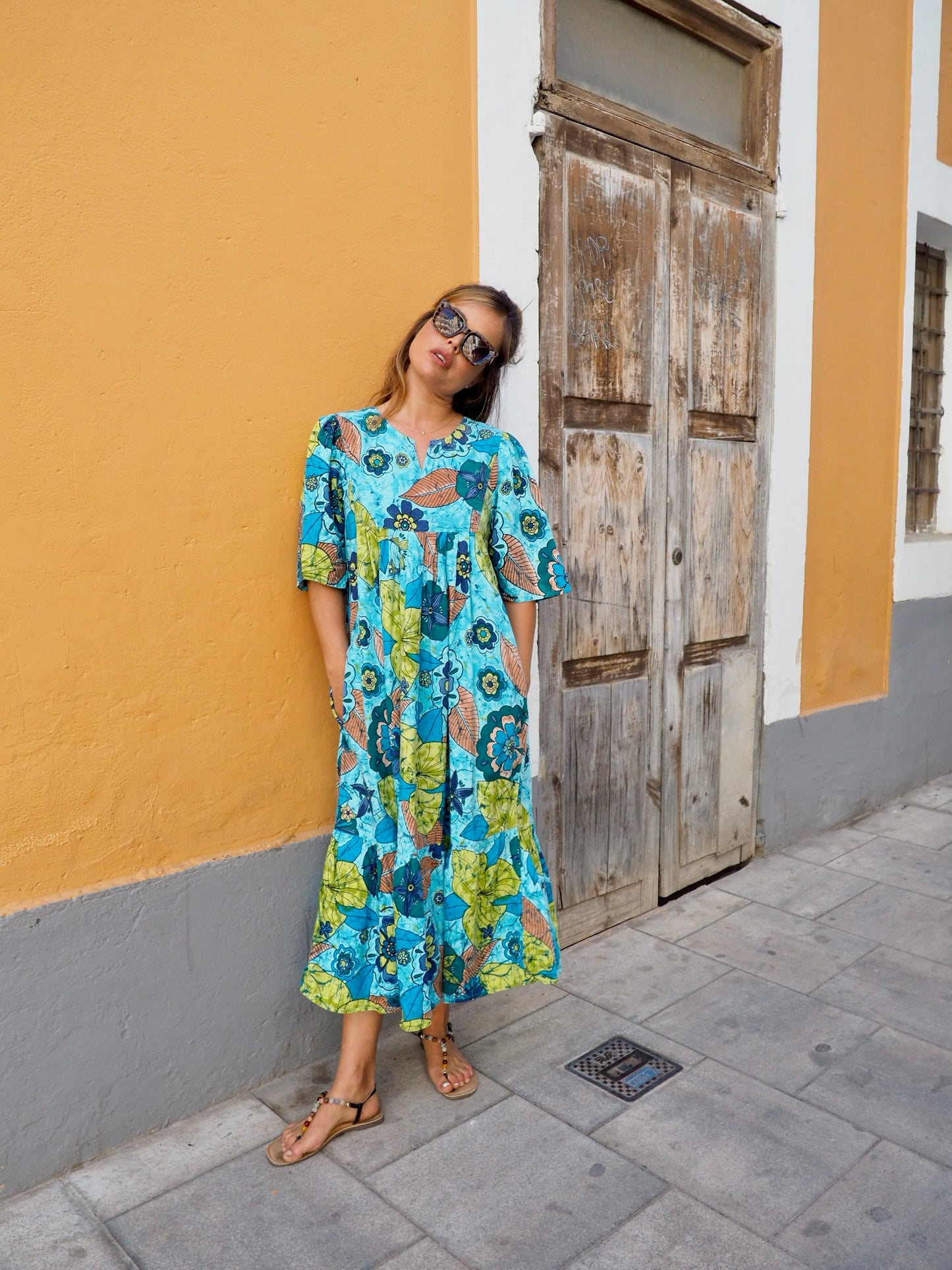 Vintage 1970’s cotton printed maxi dress