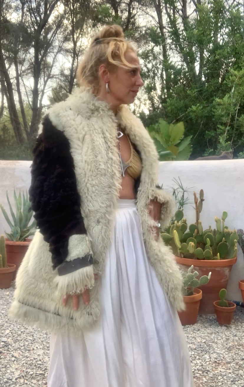 Vintage Classic 1970’s reversible Afghan sheepskin jacket has some small signs of ages some small hole’s