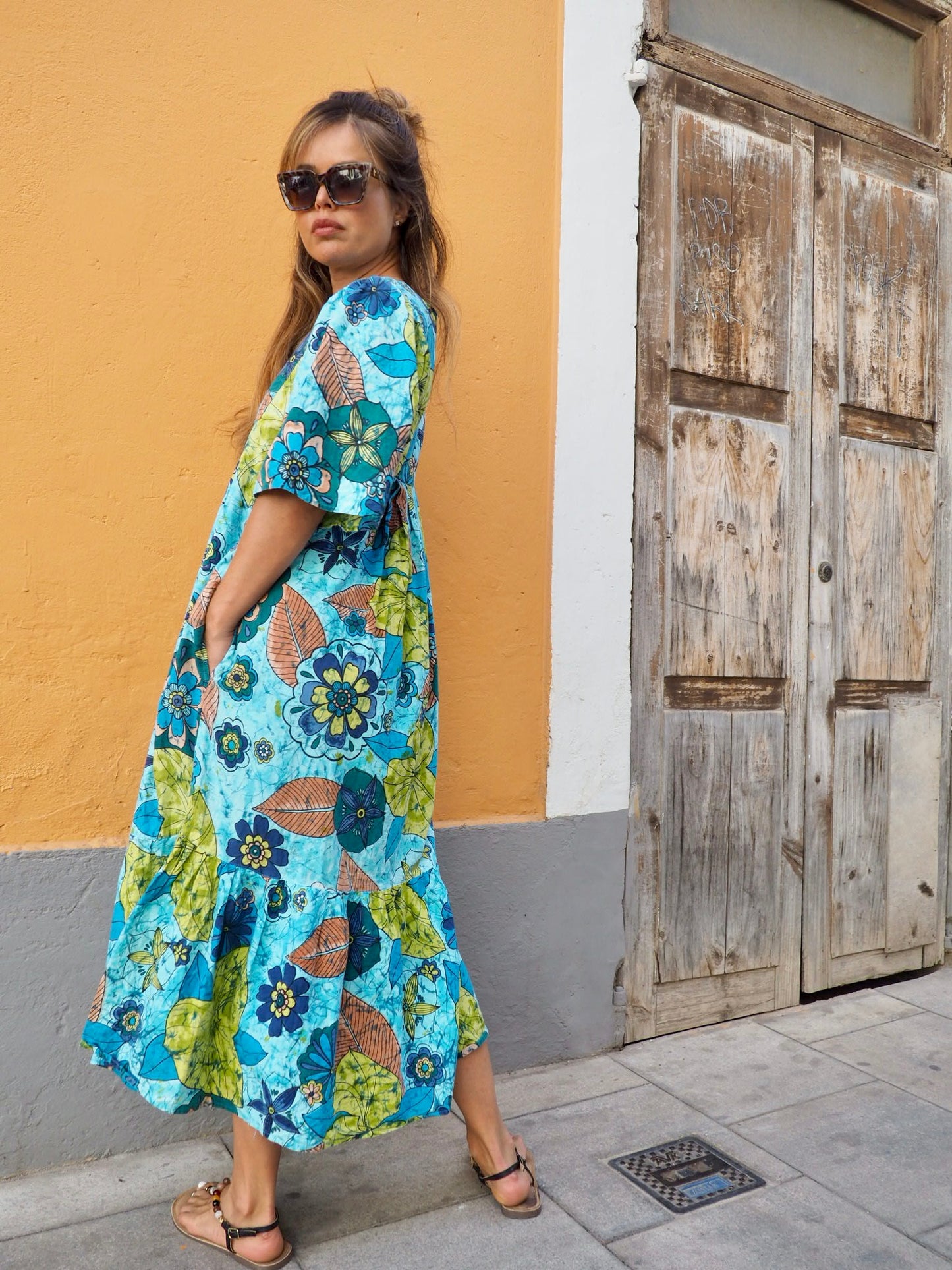 Vintage 1970’s cotton printed maxi dress