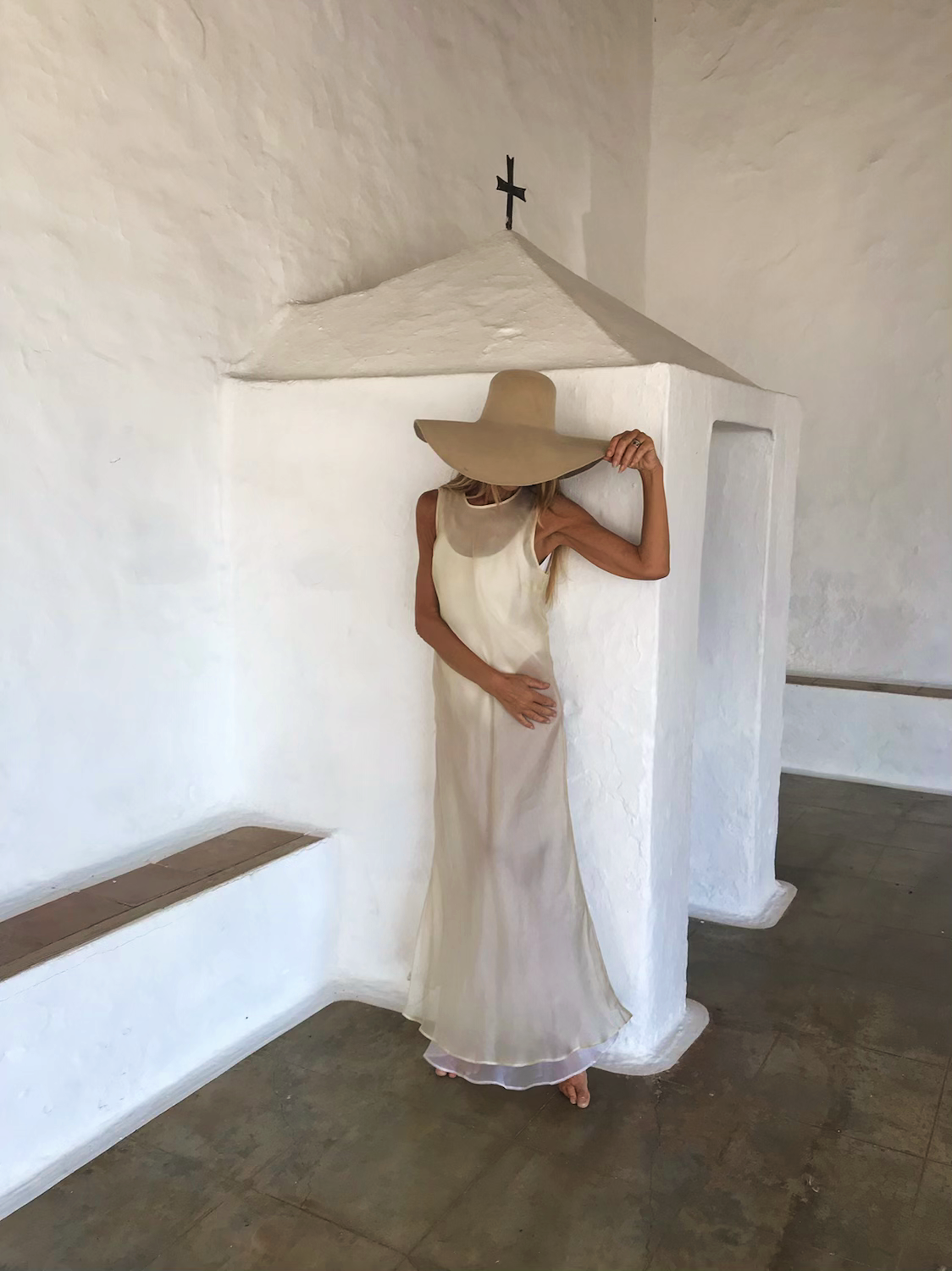 ORIGINAL VINTAGE CREAM SHEER WEDDING DRESS WITH LAYERING DETAIL AND HIGH KECK