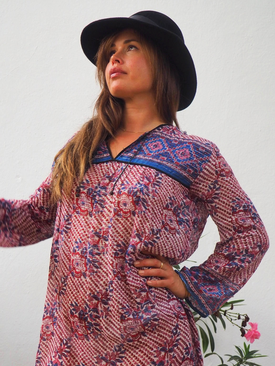 Vintage 1970’s Indian block printed gauze cotton dress