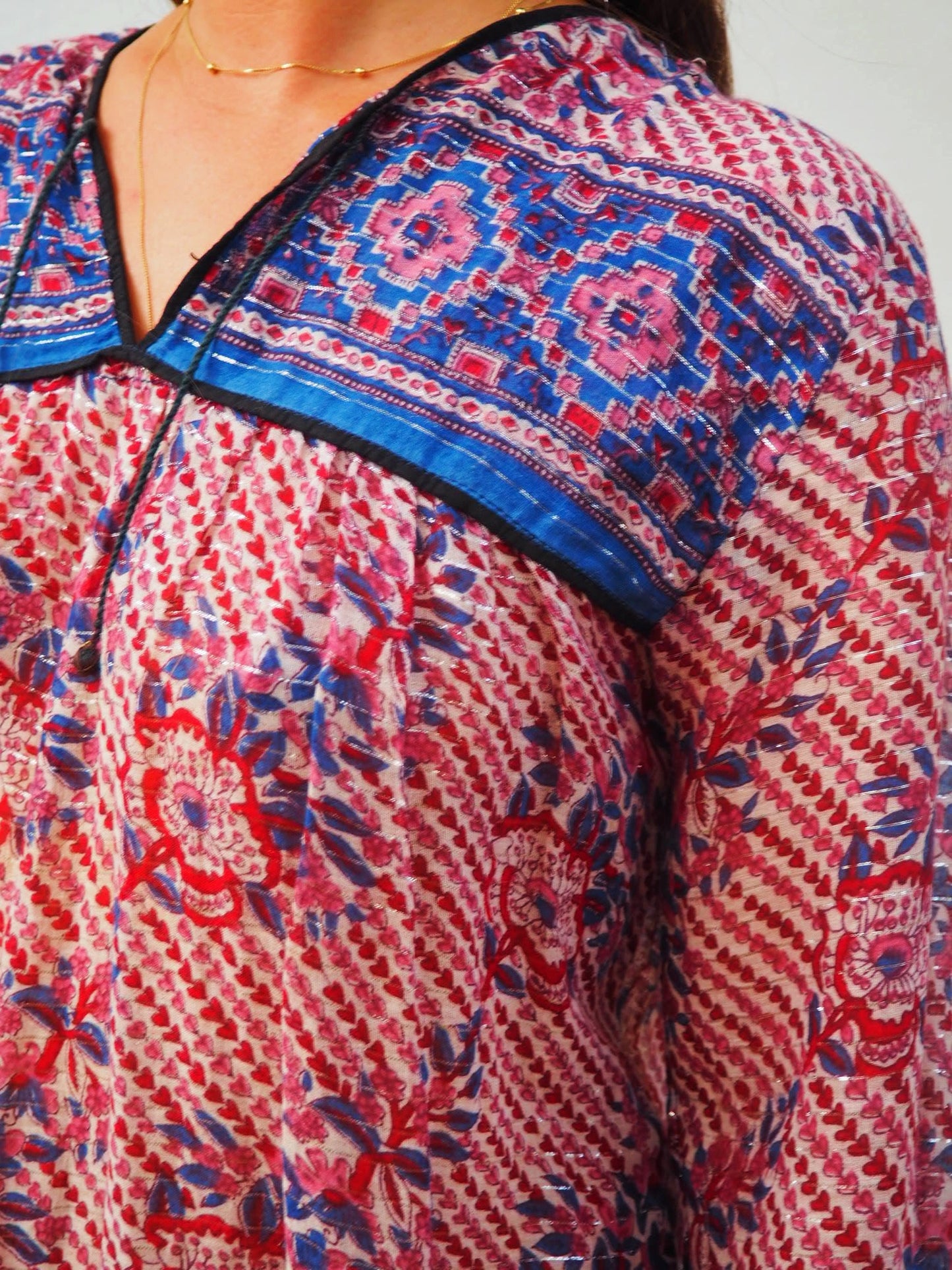 Vintage 1970’s Indian block printed gauze cotton dress