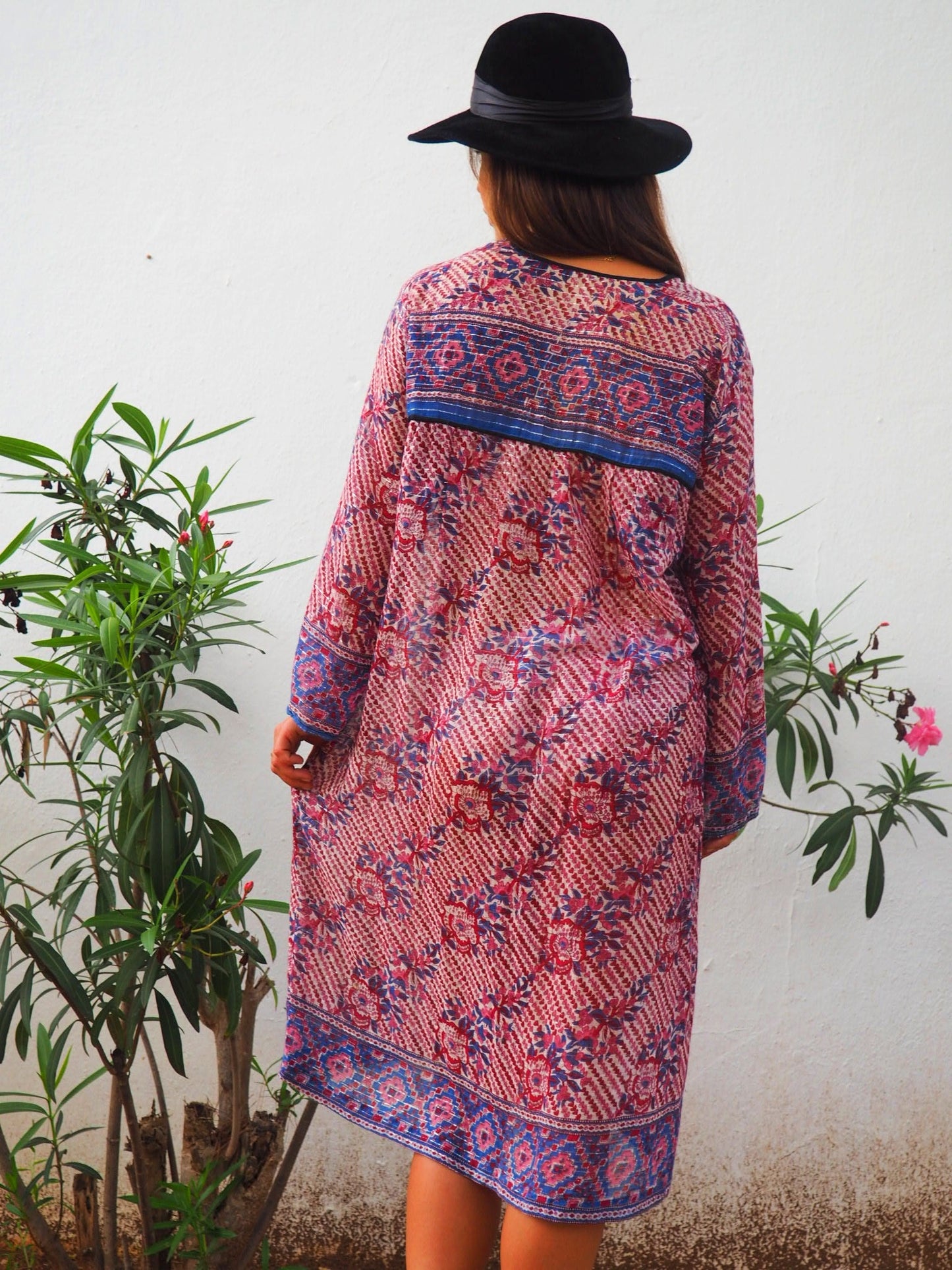 Vintage 1970’s Indian block printed gauze cotton dress