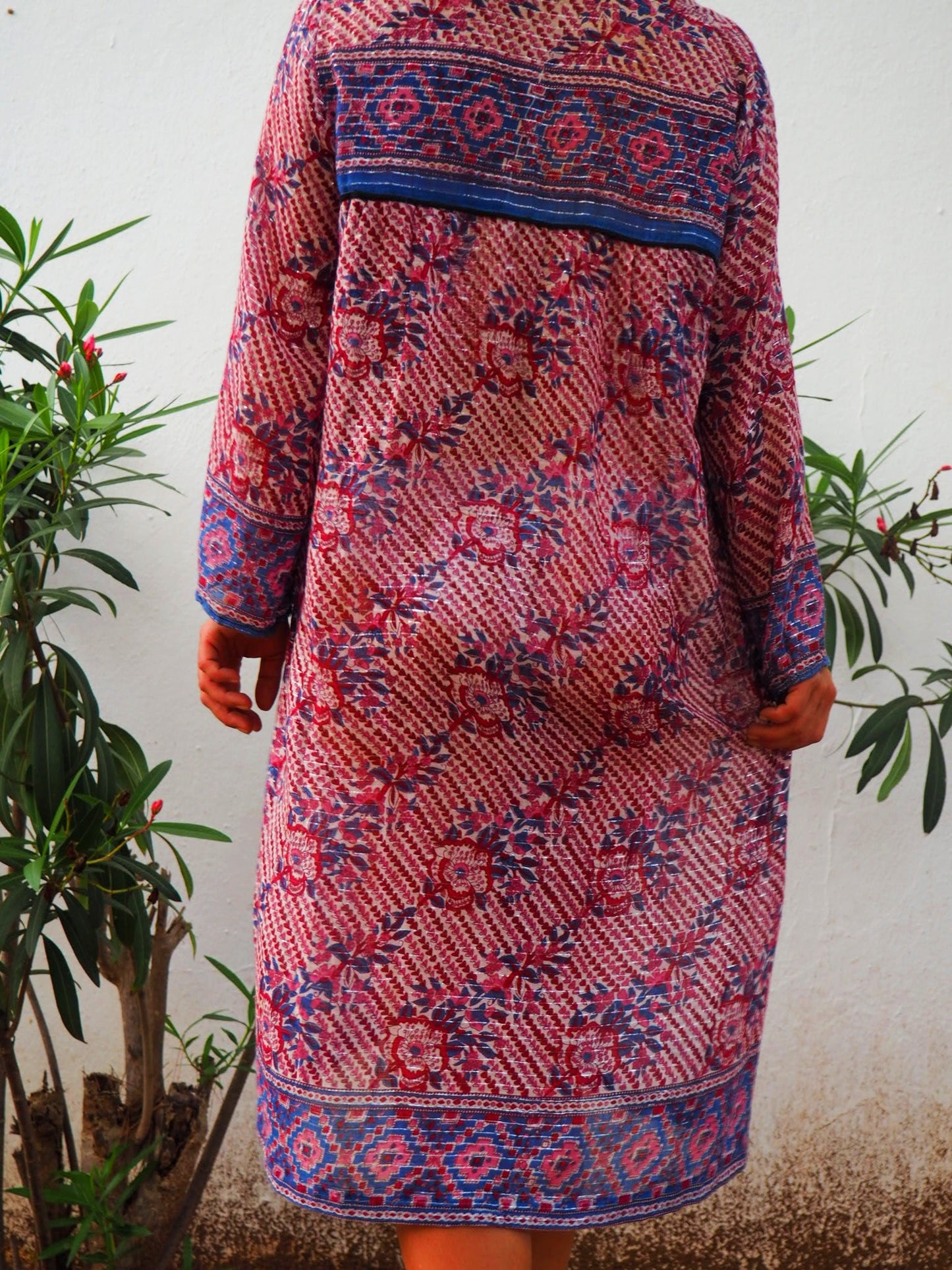 Vintage 1970’s Indian block printed gauze cotton dress