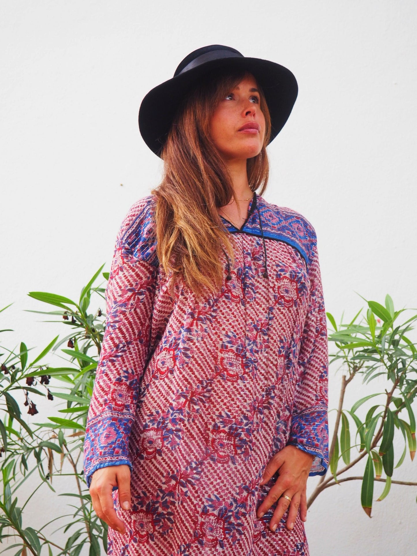 Vintage 1970’s Indian block printed gauze cotton dress
