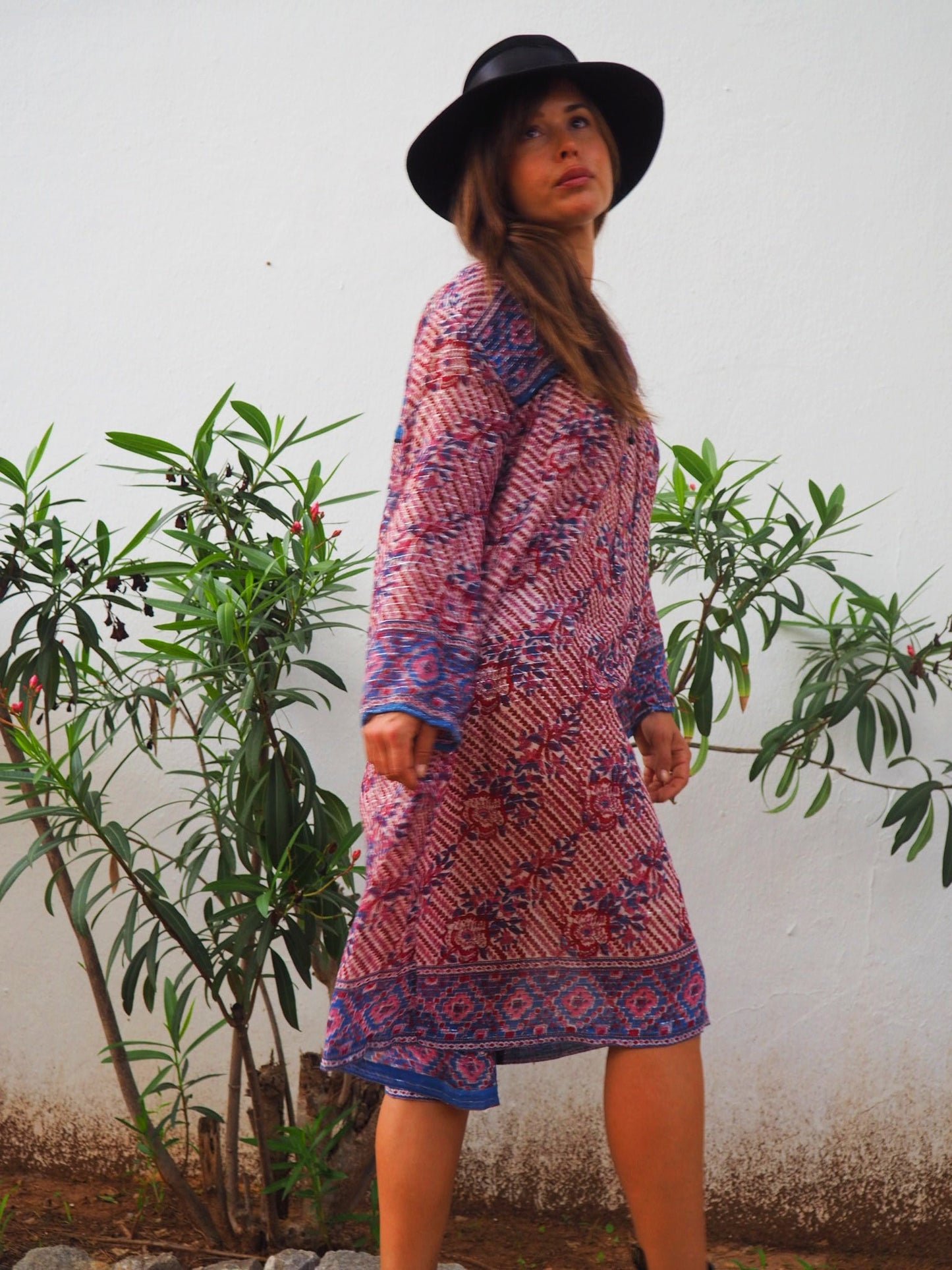 Vintage 1970’s Indian block printed gauze cotton dress