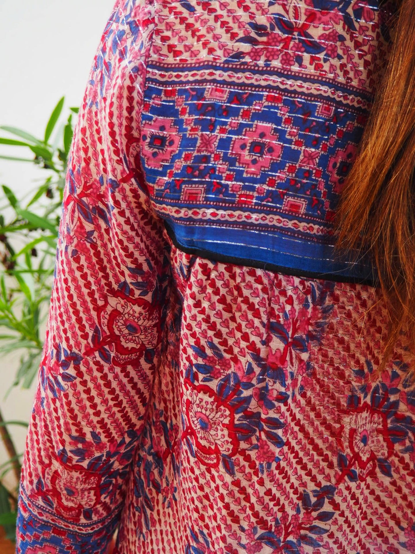 Vintage 1970’s Indian block printed gauze cotton dress