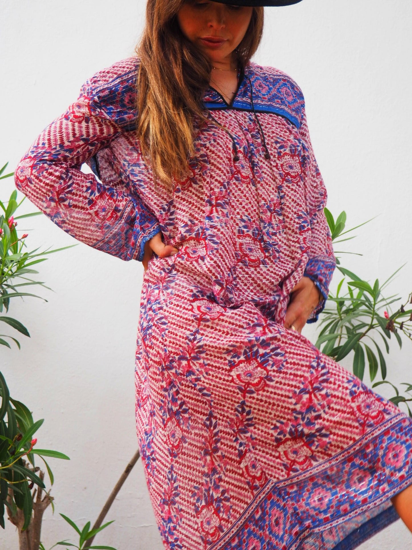 Vintage 1970’s Indian block printed gauze cotton dress