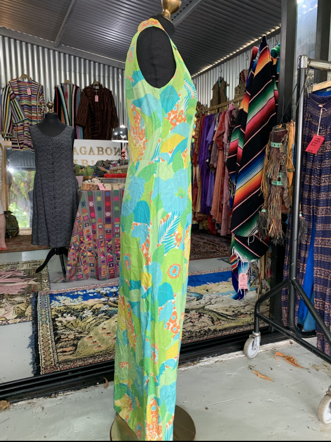 Stunning Vintage luxury silk printed floral dress Vagabond Ibiza