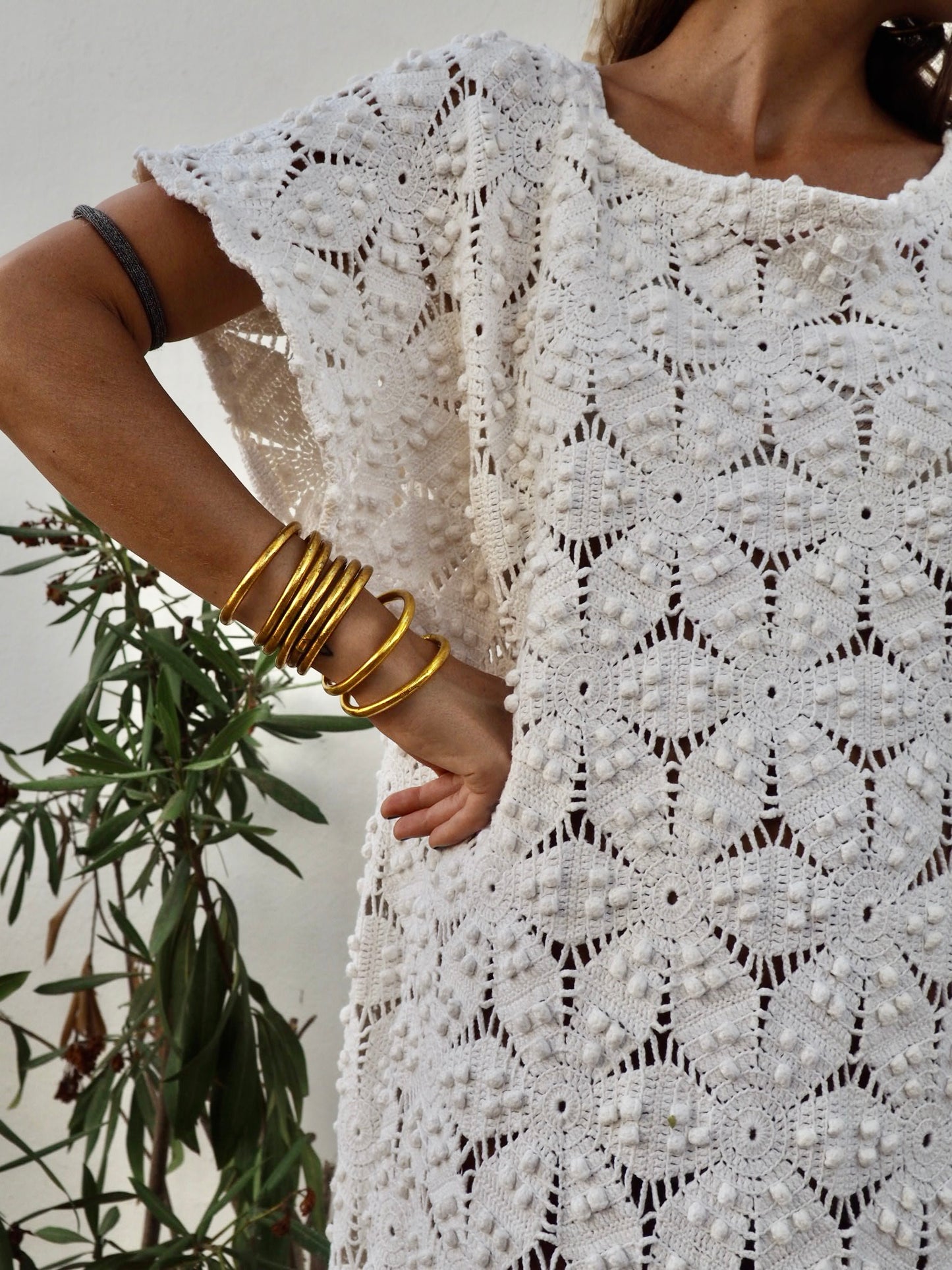 Amazing one off a kind white vintage crochet dress up-cycled by Vagabond Ibiza
