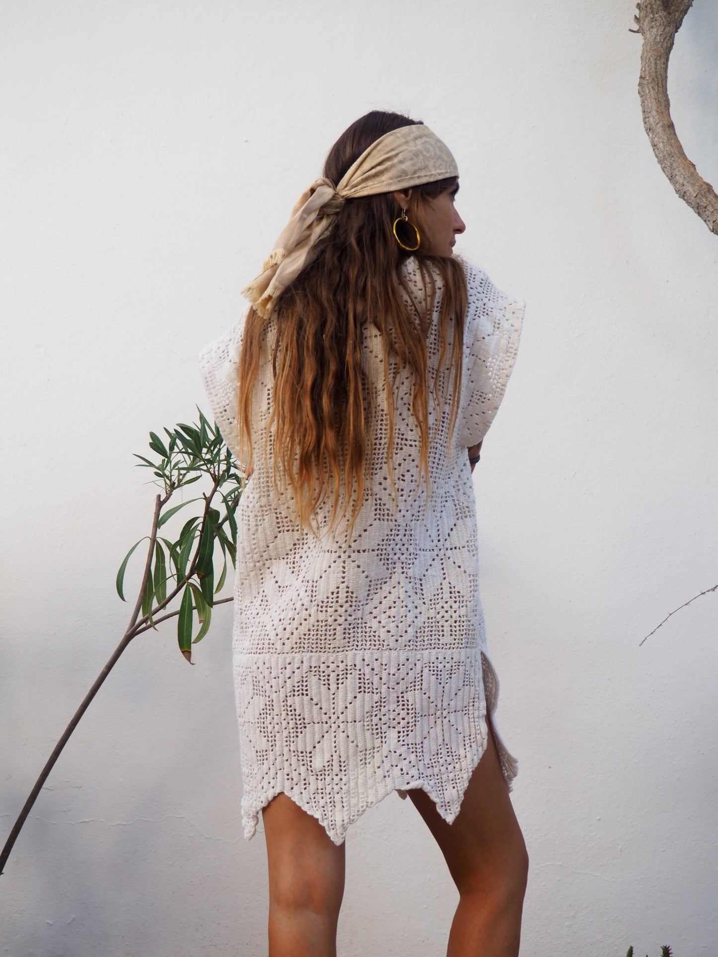 Amazing one off a kind white vintage crochet dress up-cycled by Vagabond Ibiza
