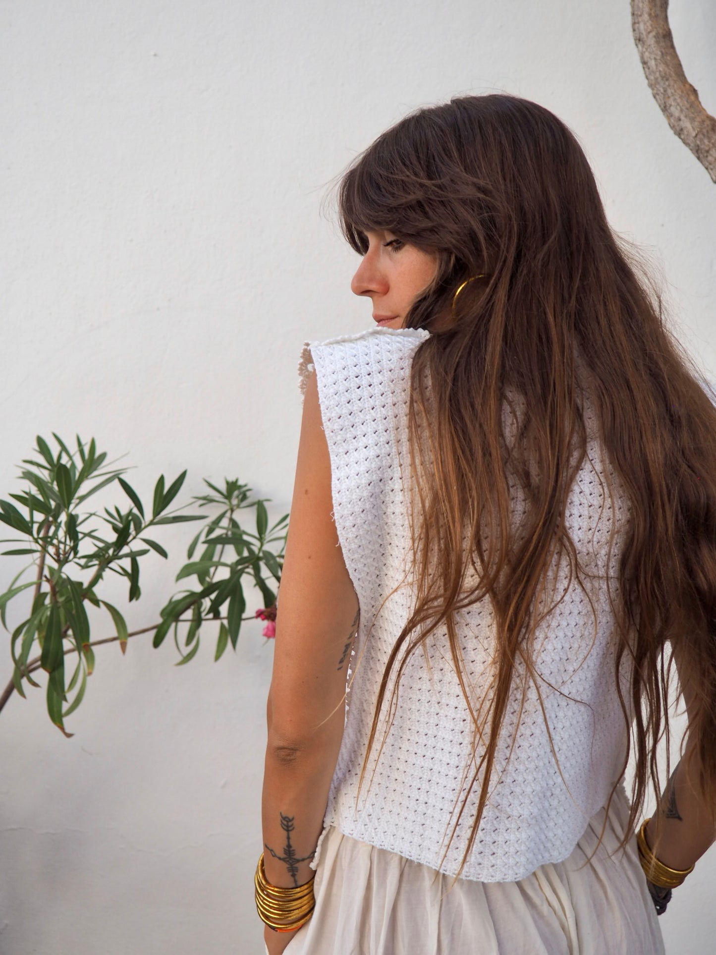 Amazing one off a kind white vintage crochet lace top up-cycled by Vagabond Ibiza