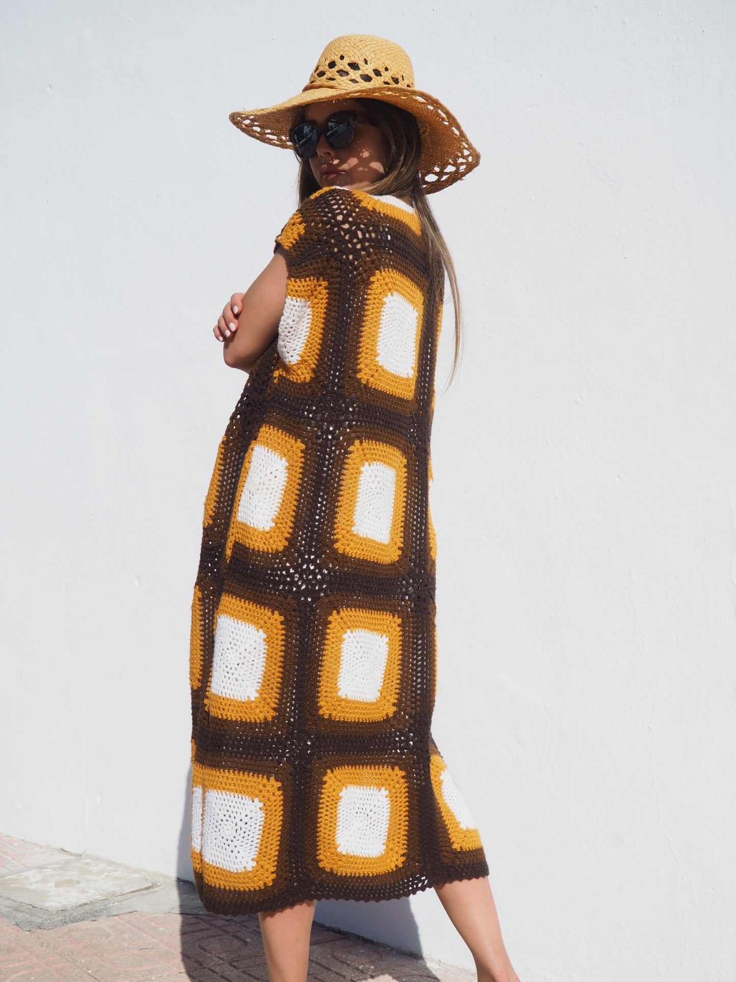 Vintage Super Cool Granny 1970’s Crochet Blanket Jacket Up-cycled