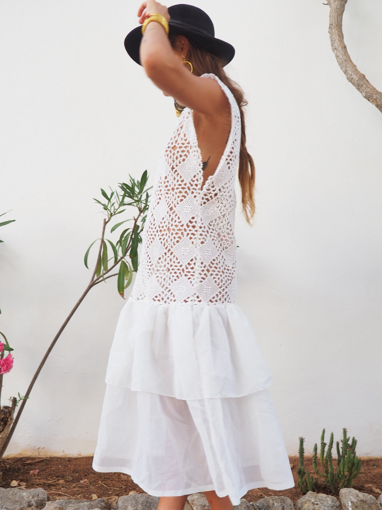 Amazing one off a kind white vintage crochet dress up-cycled by Vagabo ...