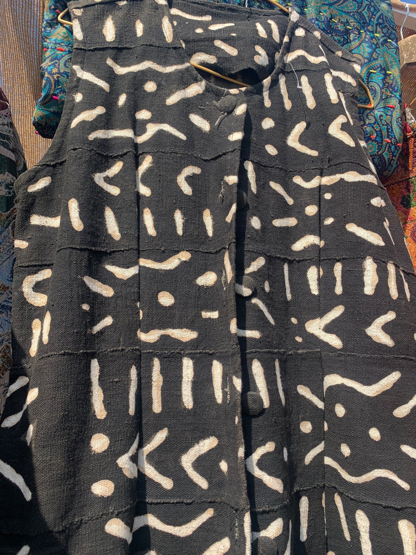 Vintage Mail African mud print waistcoat/dress