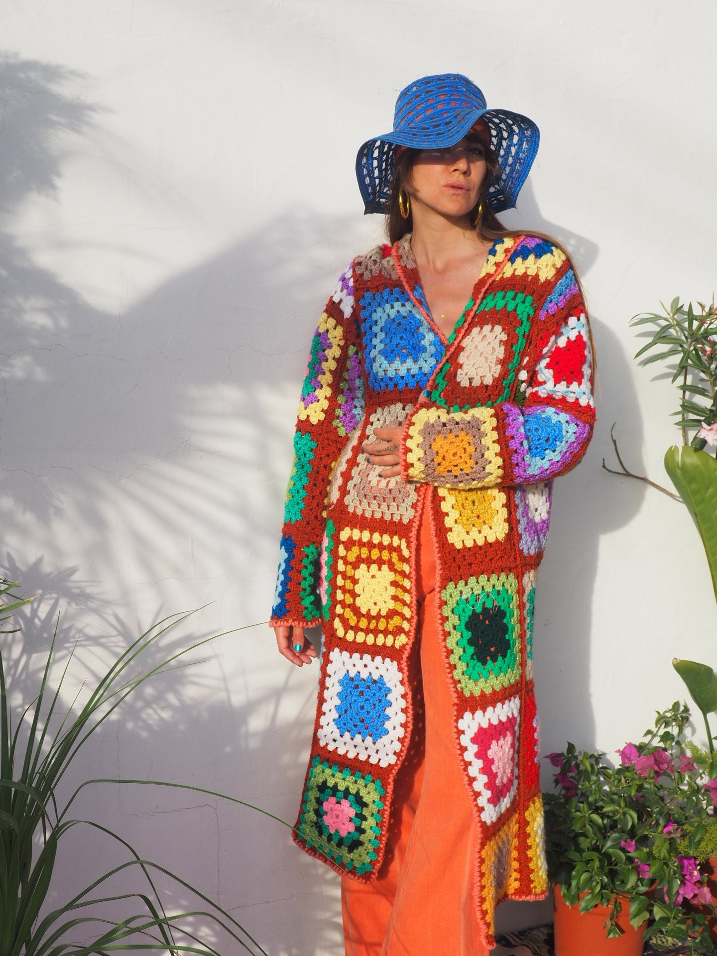 Vintage 1970's rainbow granny square hand made crochet jacket up-cycle –  Vagabond Ibiza