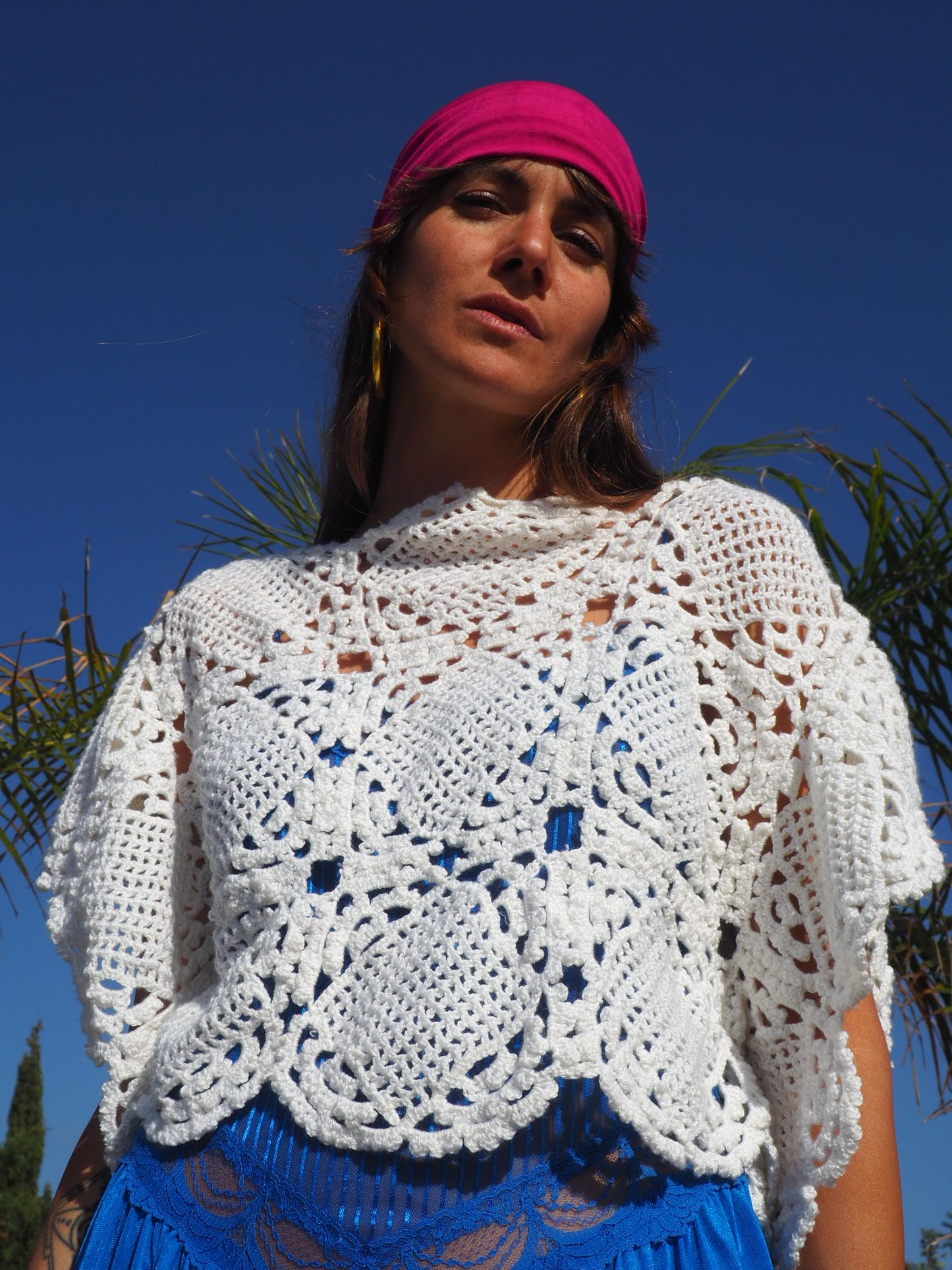 Antique handmade lace crochet up-cycled top by Vagabond Ibiza | vagabond ibiza