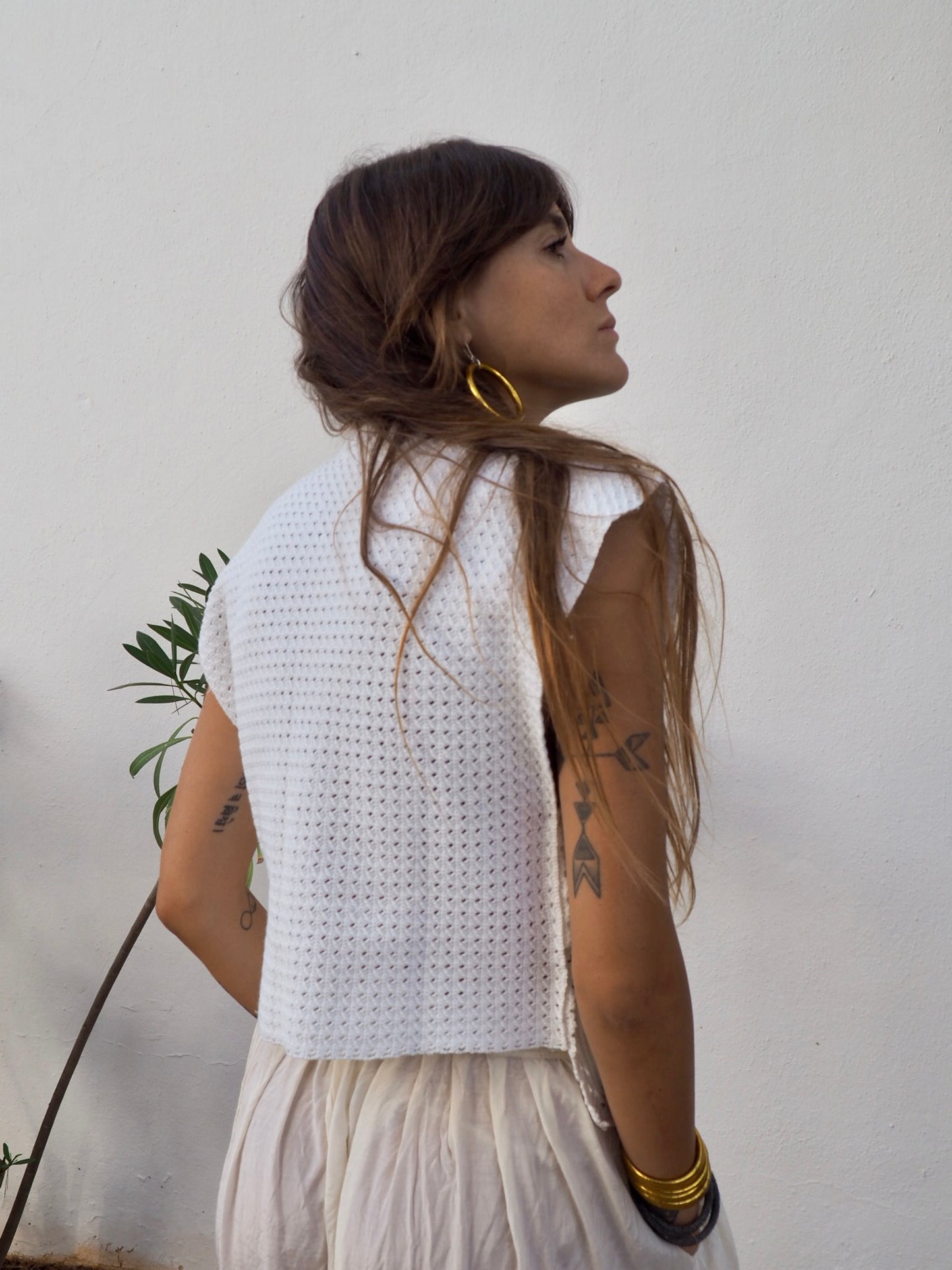 Amazing one off a kind white vintage crochet lace top up-cycled by Vagabond Ibiza