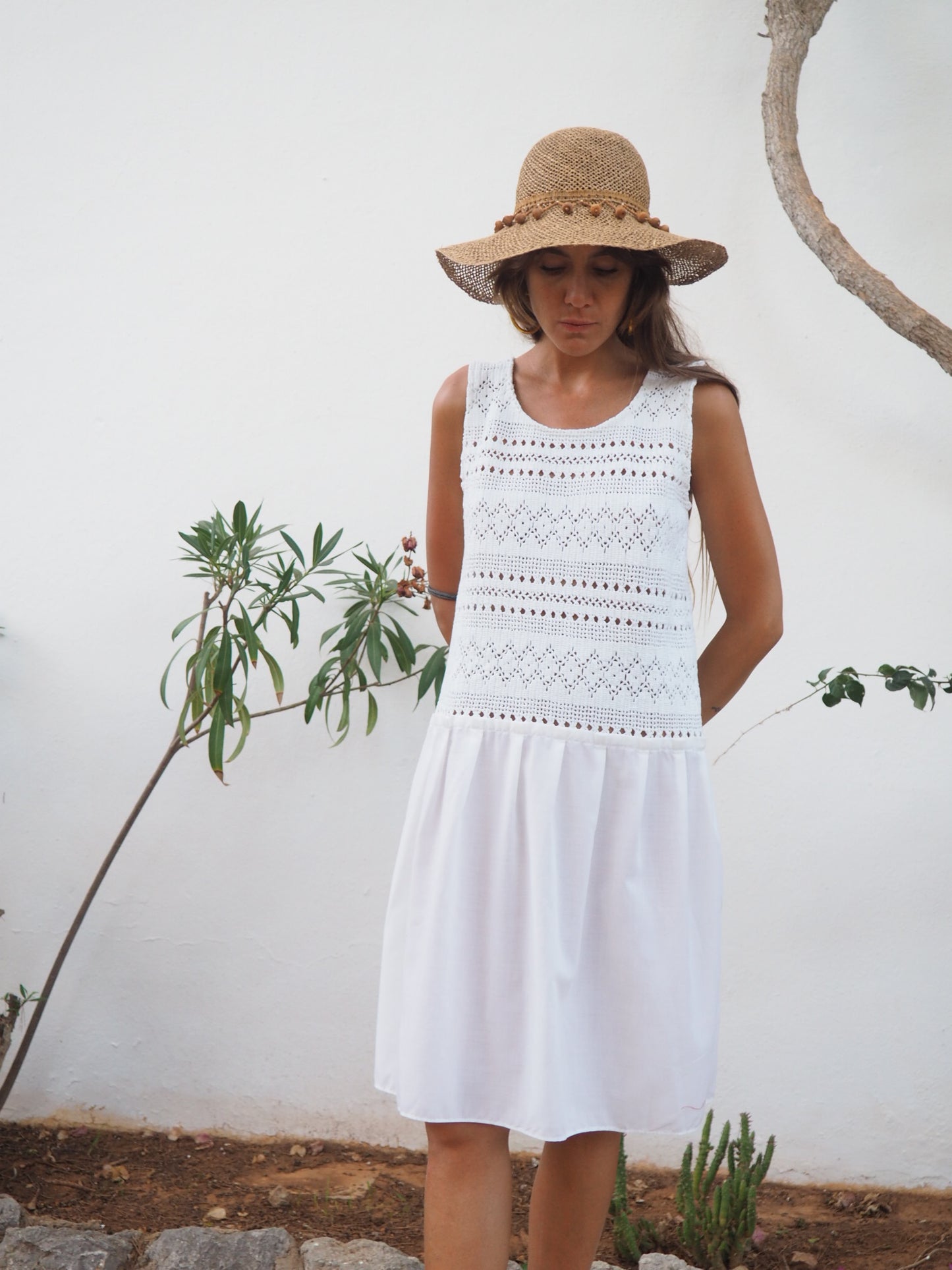 Amazing one off a kind white vintage crochet dress up-cycled by Vagabond Ibiza