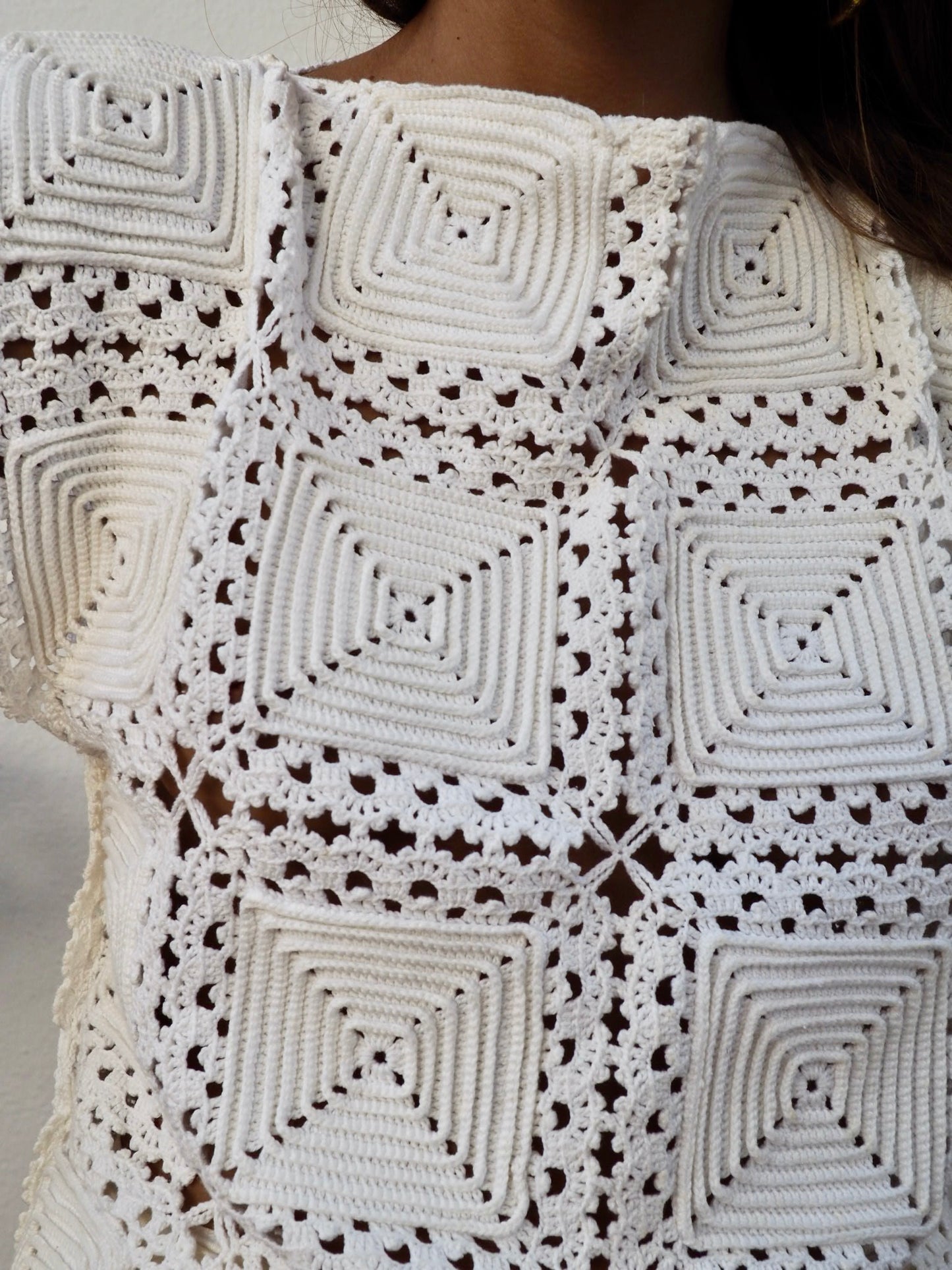 Amazing one off a kind white vintage crochet lace top up-cycled by Vagabond Ibiza