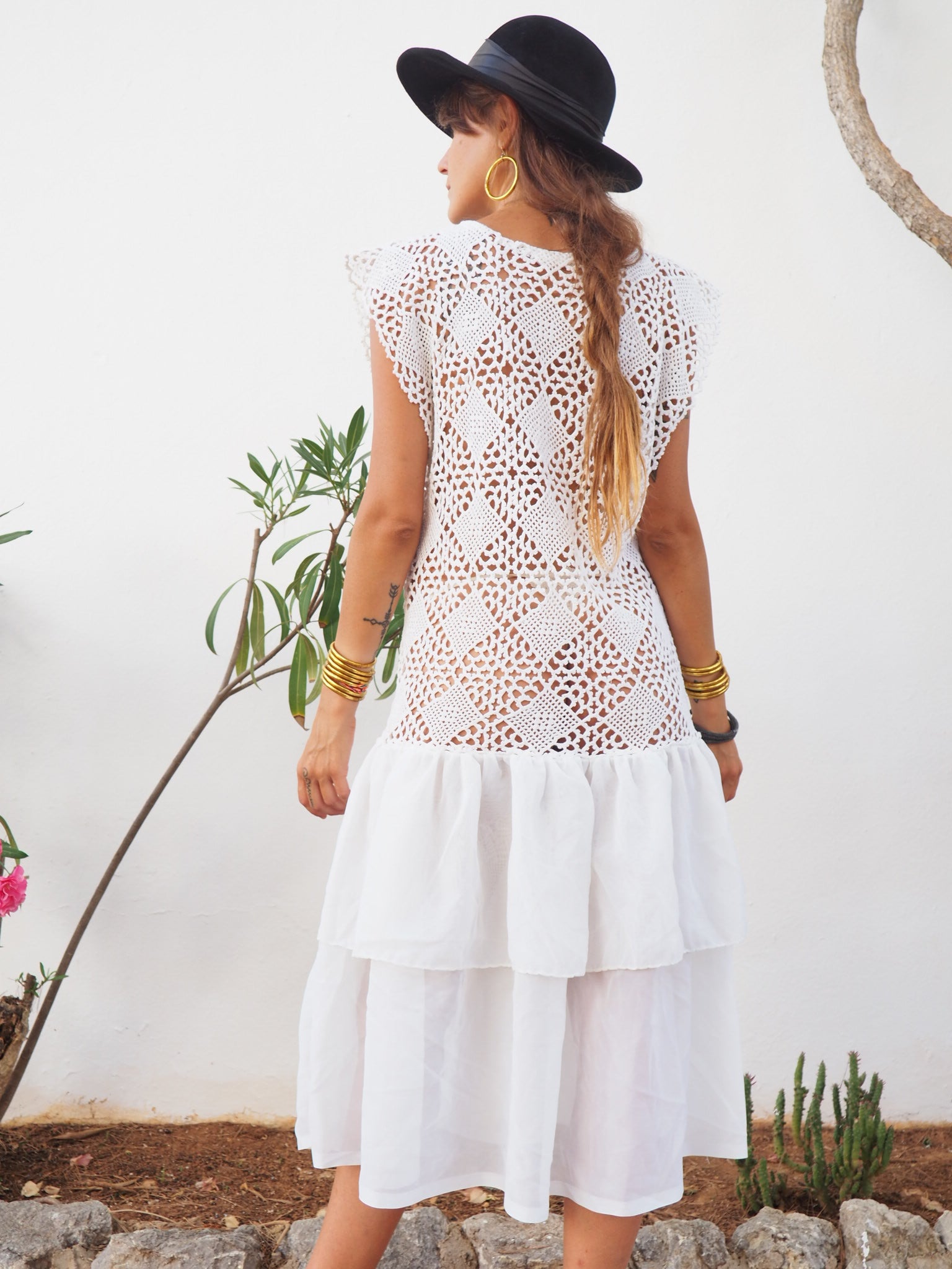 Amazing one off a kind white vintage crochet dress up-cycled by Vagabo ...