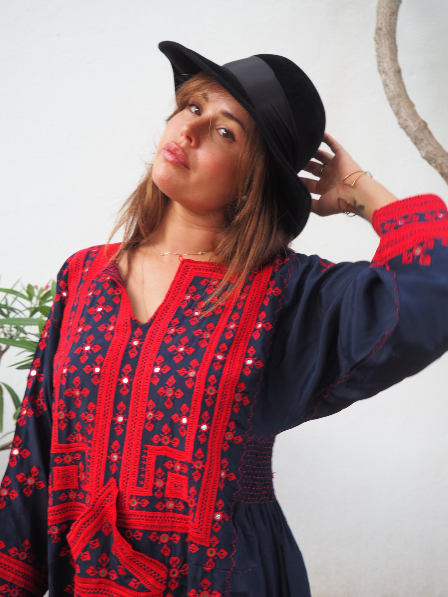 Vintage 1970’s Pakistán hand embroidered Kaftan dress