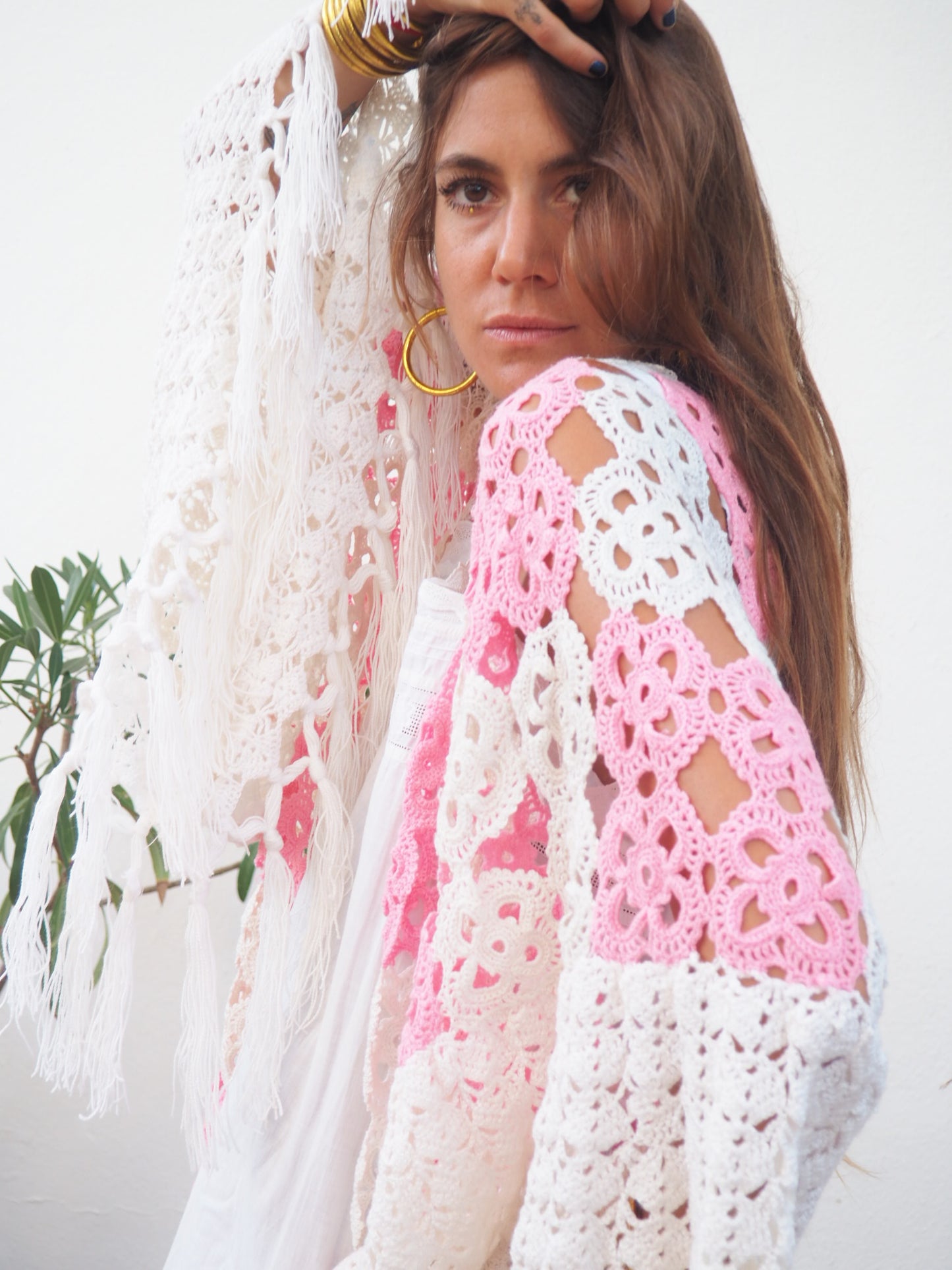 Amazing one of a kind up-cycled crochet kimono by Vagabond Ibiza