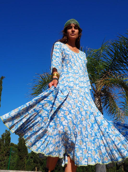 Cotton block printed indian dress