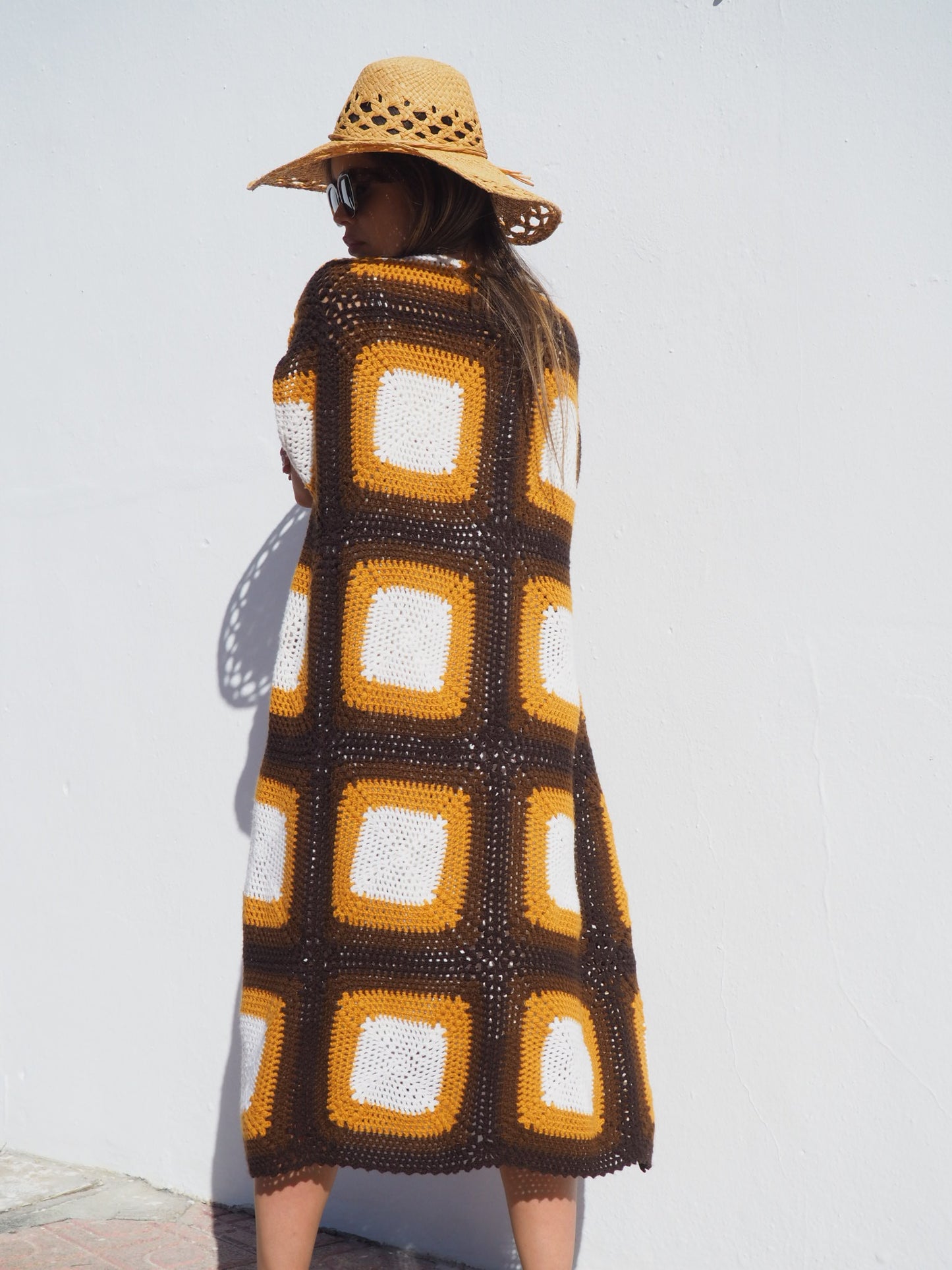 Vintage Super Cool Granny 1970’s Crochet Blanket Jacket Up-cycled