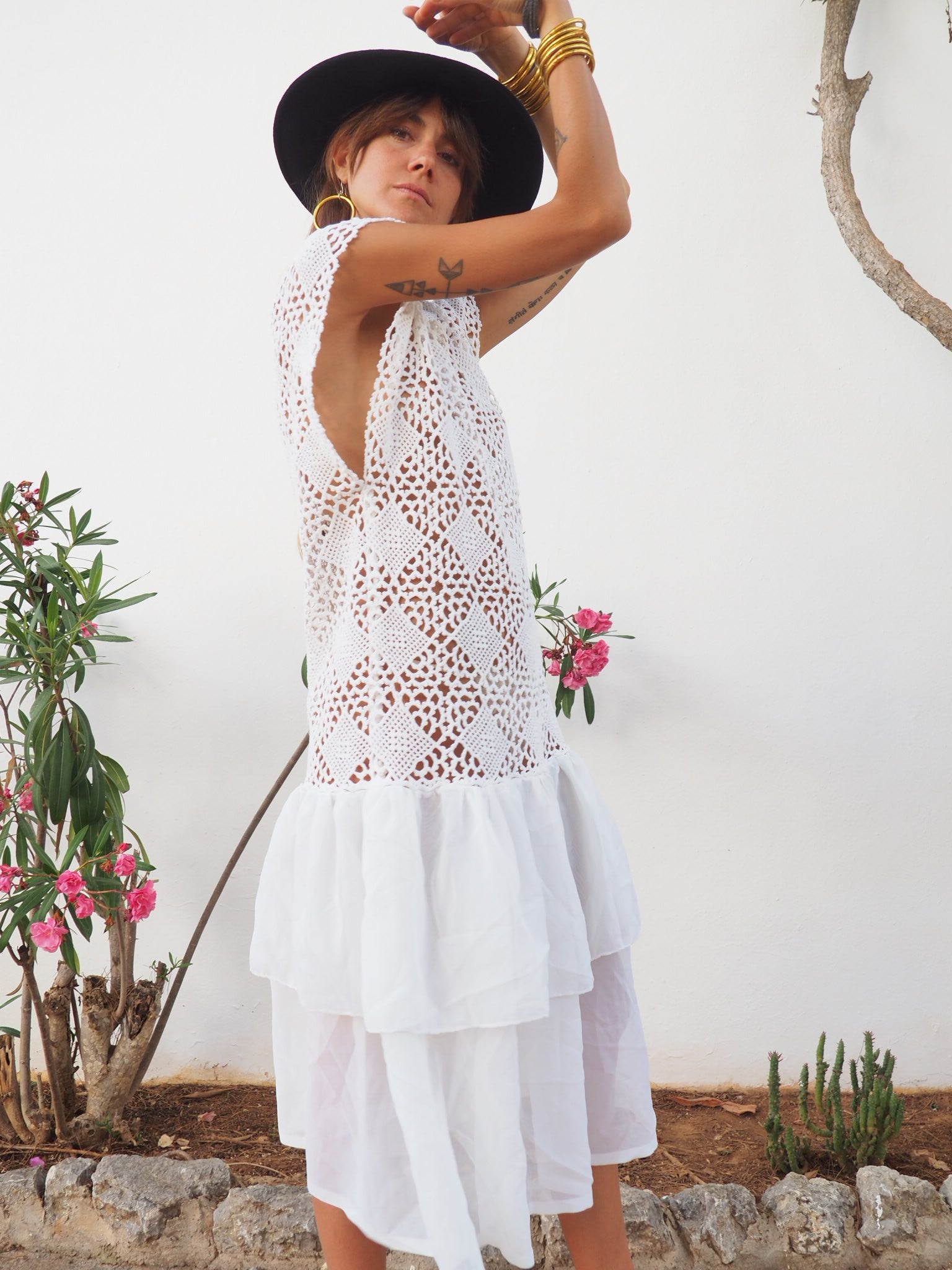 Amazing one off a kind white vintage crochet dress up-cycled by Vagabo ...