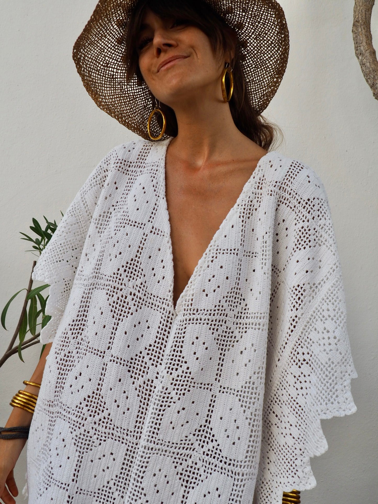 Amazing one off a kind white vintage crochet dress up-cycled by Vagabond Ibiza